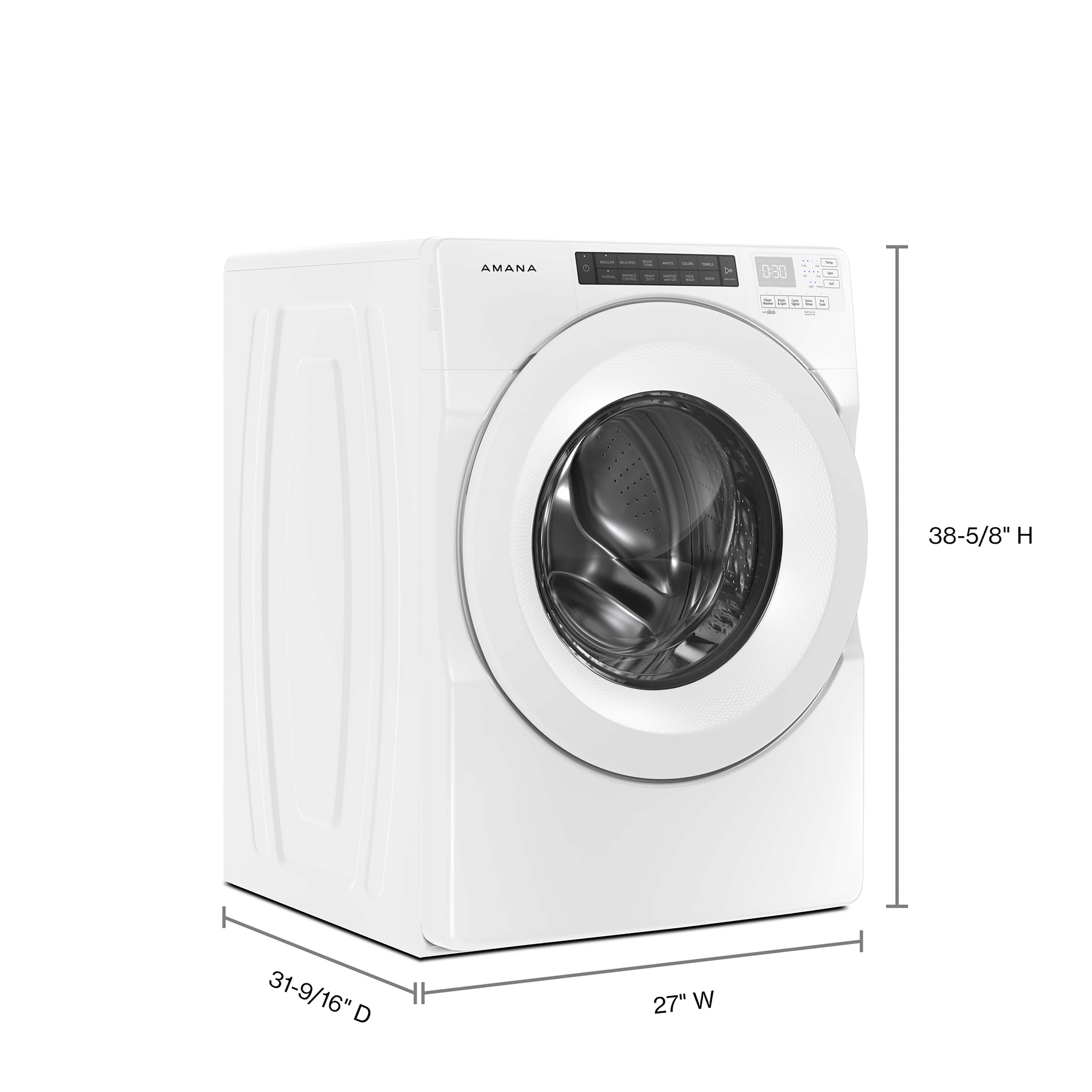 Amana 5.0 Cu.Ft. White Front Load Washer NFW5800HW - Energy Efficient Large Capacity Washing Machine for Home & Laundry Room