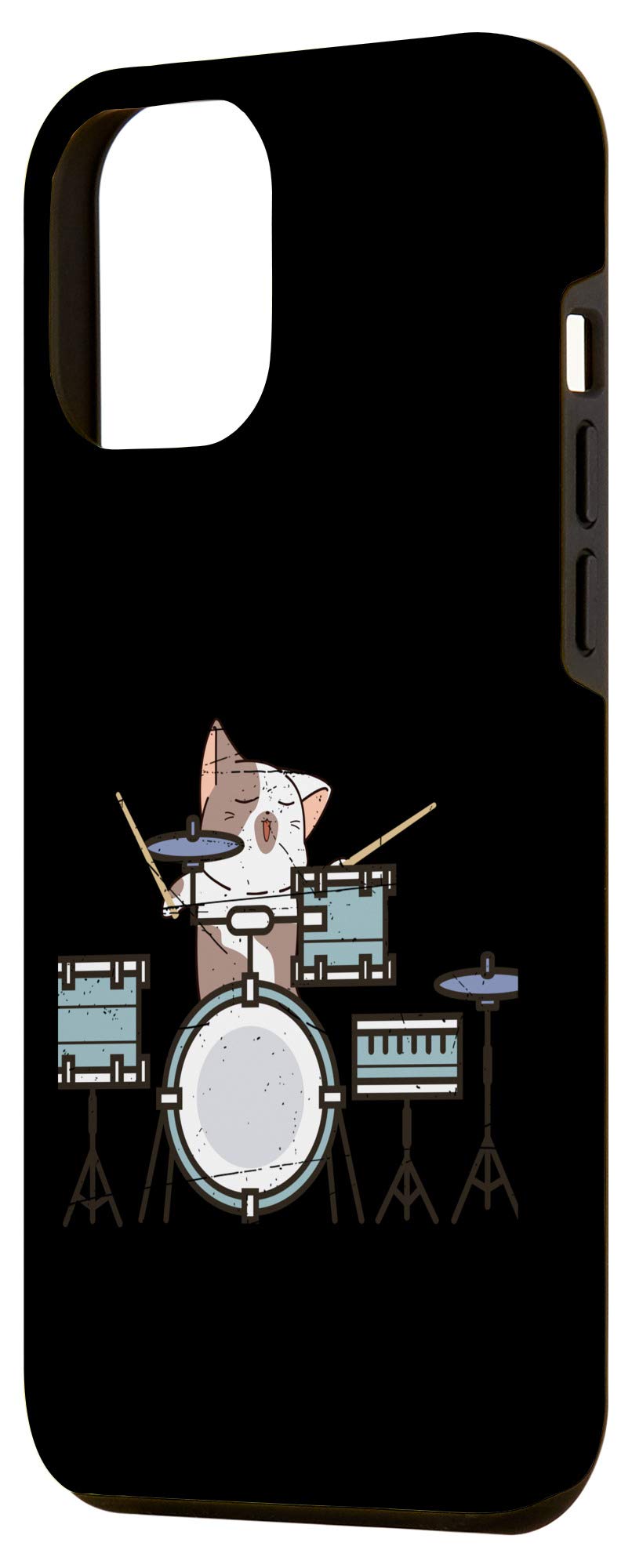 iPhone 12 Pro Max Cat Drumsticks Drums Case - Cute Protective Phone Cover for Music Lovers | Perfect for Drummers, Cat Owners & iPhone Users