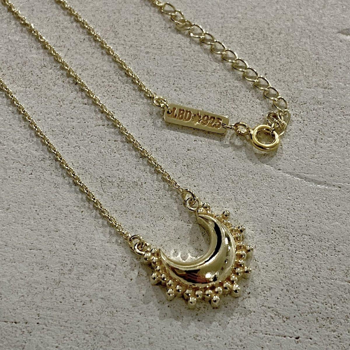 Laihas Prestige 'Tammie' Goddess Crescent Moon Boho Necklace - Gold Plated Hippie Jewelry for Women - Perfect for Music Festivals, Beach Parties & Boho Fashion