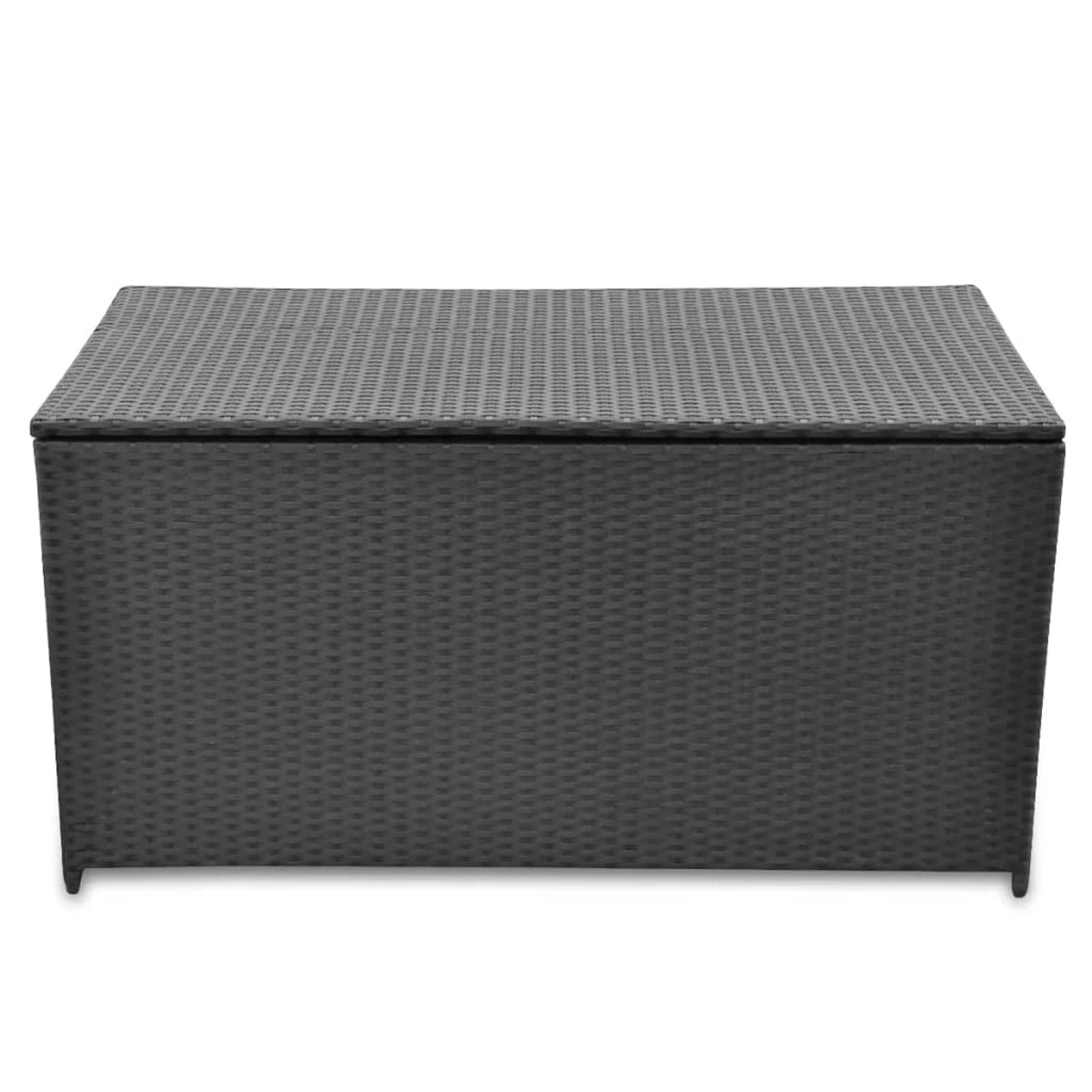 Waterproof Outdoor Deck Storage Box - 120x50x60cm Poly Rattan Garden Patio Furniture for Cushions, Pool Toys & Yard Accessories | Weatherproof Black Deck Box for Backyard, Balcony & Poolside Storage