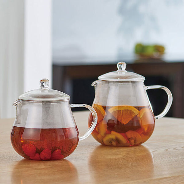 Hario Clear Glass Teapot with Stainless Steel Infuser - Perfect for Loose Leaf Tea, Herbal Tea & Iced Tea Brewing at Home or Office