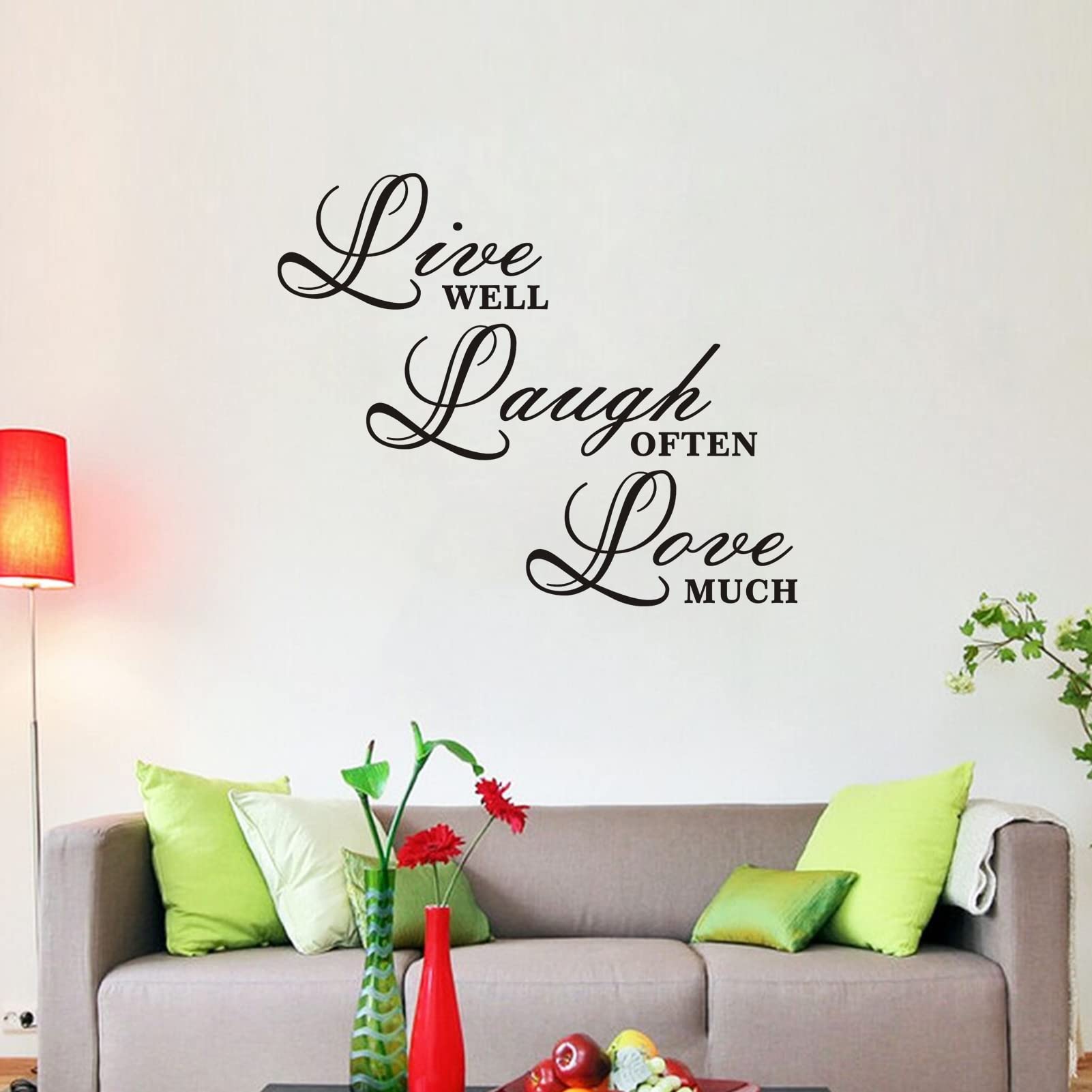 Wall Stickers for Living Room - Easy to Apply Vinyl Wall Decals with Inspirational Quotes - Family Home Decor for Kitchen, Bedroom, Bathroom, Nursery - Perfect for Kids, Girls, Boys, Women & Men - 24