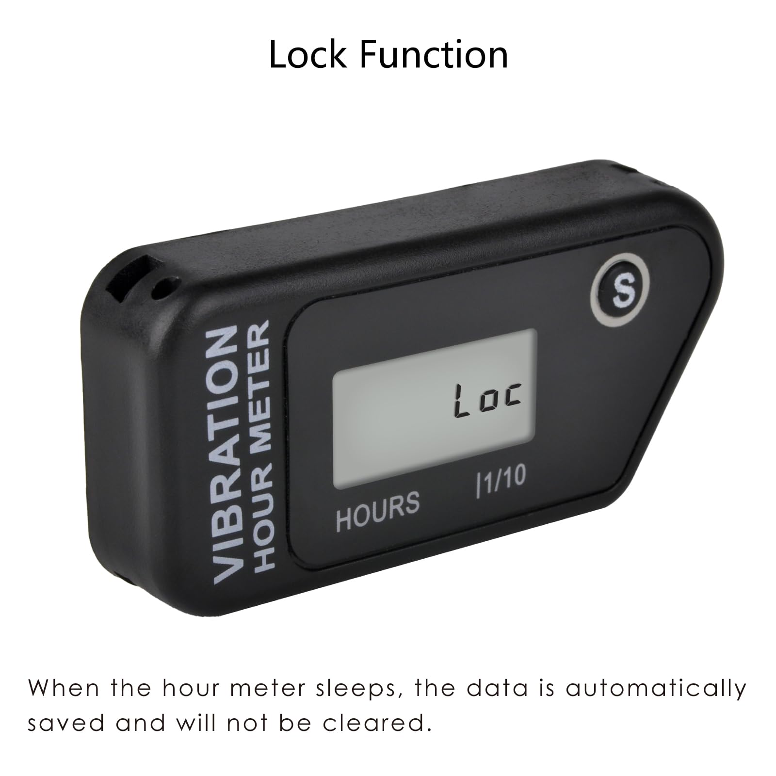 Jayron Digital Self-Powered Wireless Hour Meter - Vibration Activated, Resettable Job Timer with User Lock | Perfect for Generators, Lawn Mowers, Marine Engines, ATVs & Vibrating Equipment | Track Usage for Maintenance & Billing
