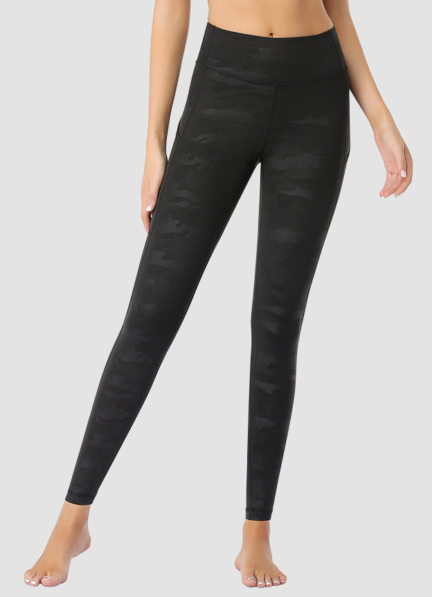 Newborn High Waist Yoga Pants for Women - Full Length Black Camo Leggings - Perfect for Yoga, Gym Workouts & Lounge Wear