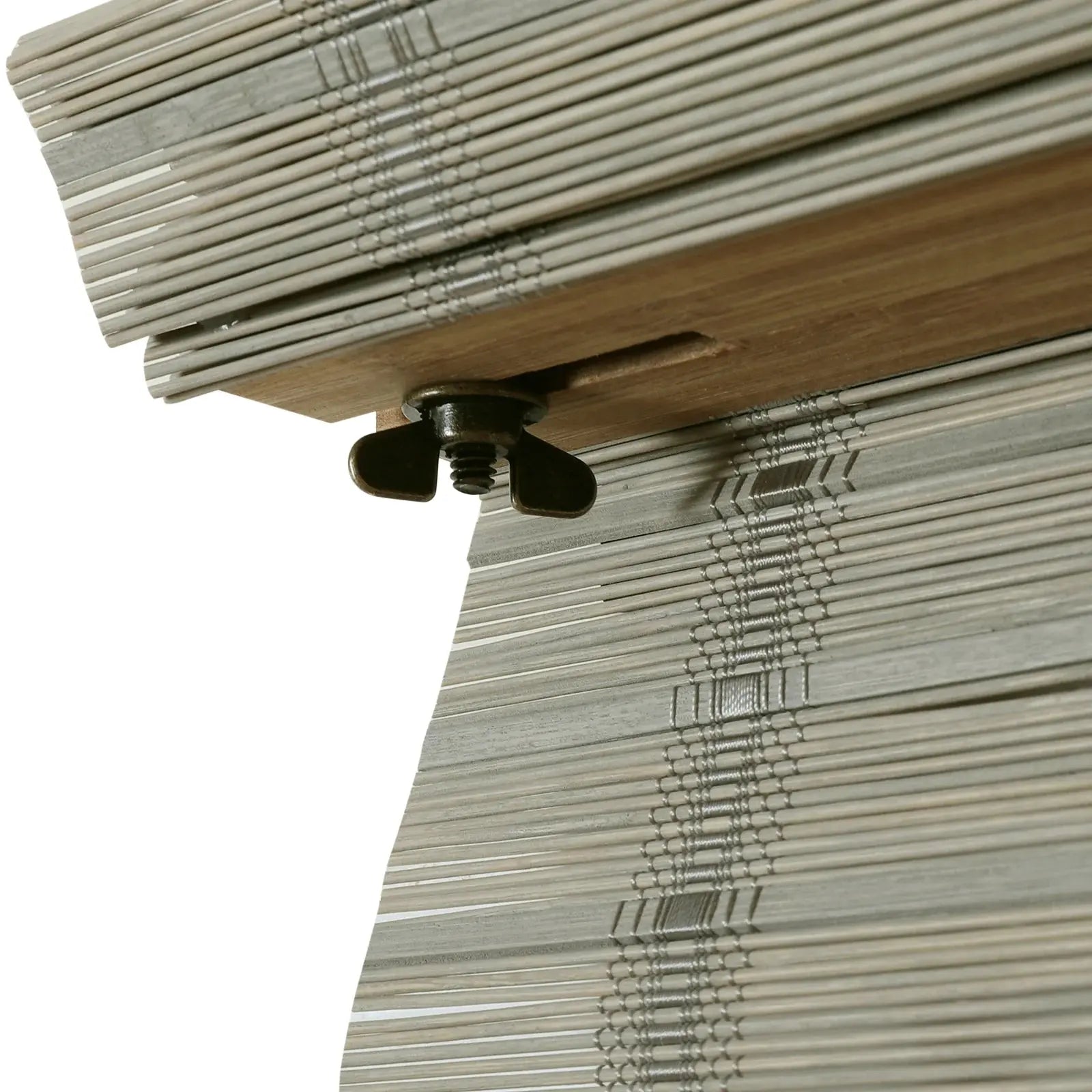 Sybil Bamboo Roman Shade in Green Haze - Natural Eco-Friendly Window Treatment for Living Room & Bedroom