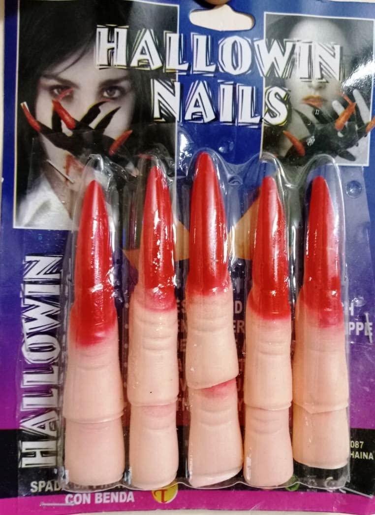 10 Pcs Halloween Fake Finger Claws - Scary Witch Nail Tips for Costume & Party Decor - Creepy Witch Fingers for Halloween, Cosplay, Haunted House & Themed Events