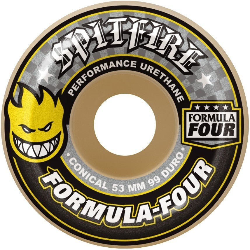 SPITFIRE F499 54mm Conical Skateboard Wheels - Perfect for Street Skating and Park Riding