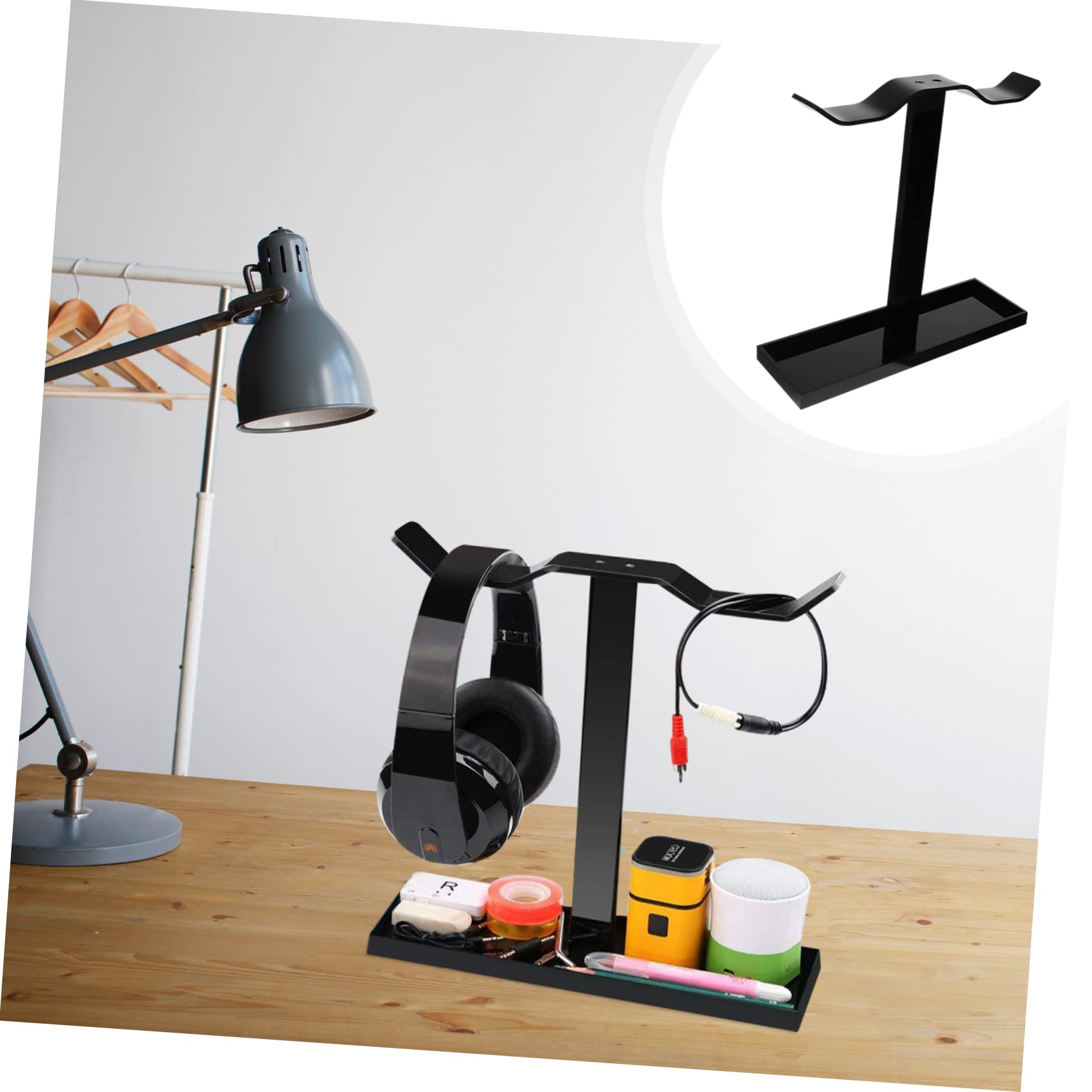 HEMOTON Acrylic Headphone Stand - 4 Pack Desk Headset Holder Hanger Hook for Kids & Adults | Perfect for Gaming, Office, and Home Organization