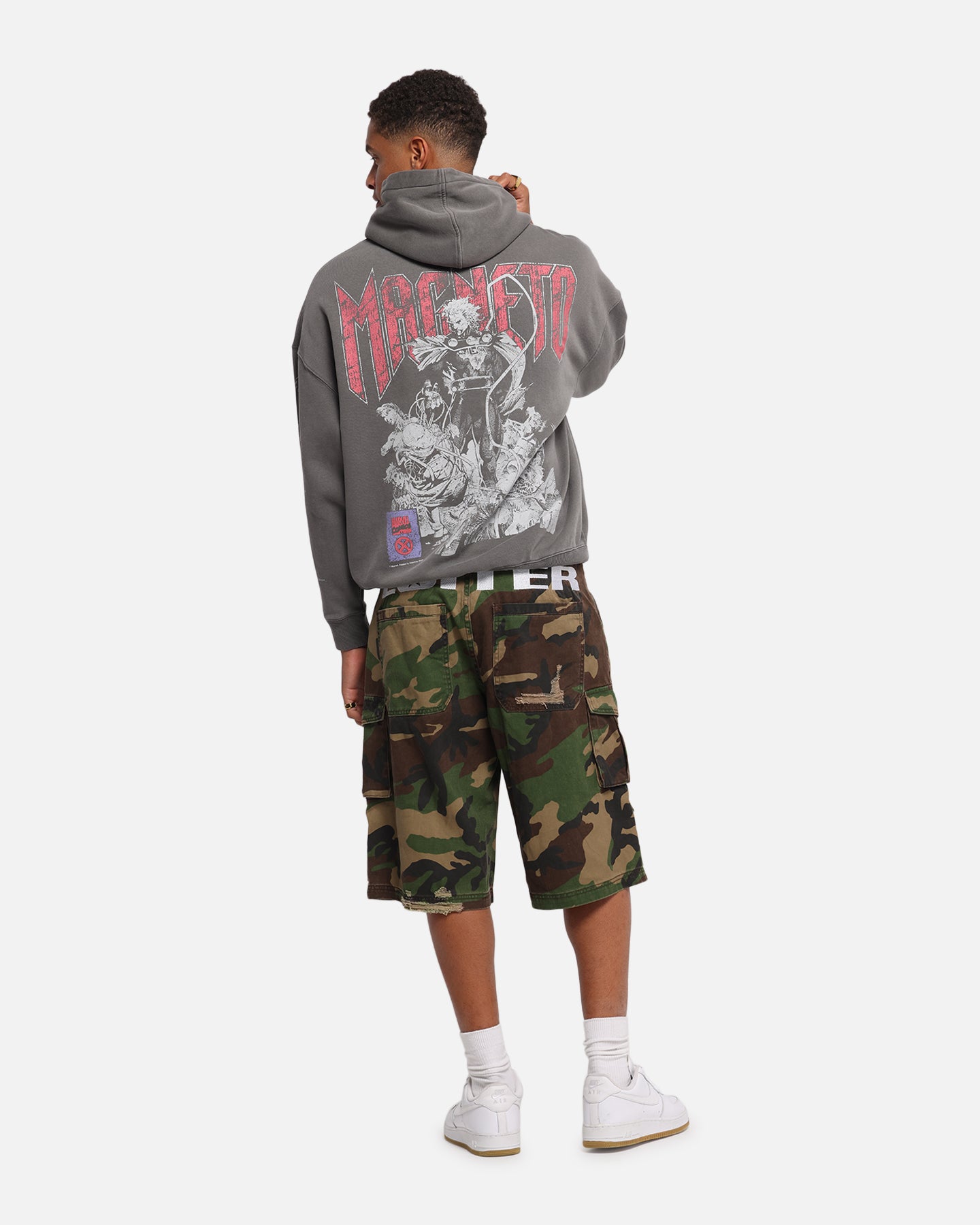 Marvel X-Men Magneto Premium Hoodie - Washed Charcoal | Men's Graphic Pullover Sweatshirt | Superhero Comic Book Merch | Perfect for Cosplay, Comic Con & Casual Wear