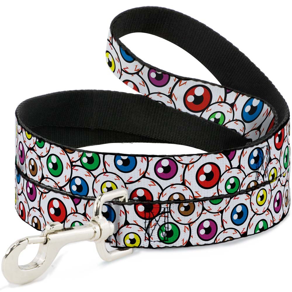 Buckle-Down 6FT Pet Leash with Eyeballs Design | 1-Inch Wide Durable Dog Leash for Walking, Training & Outdoor Adventures