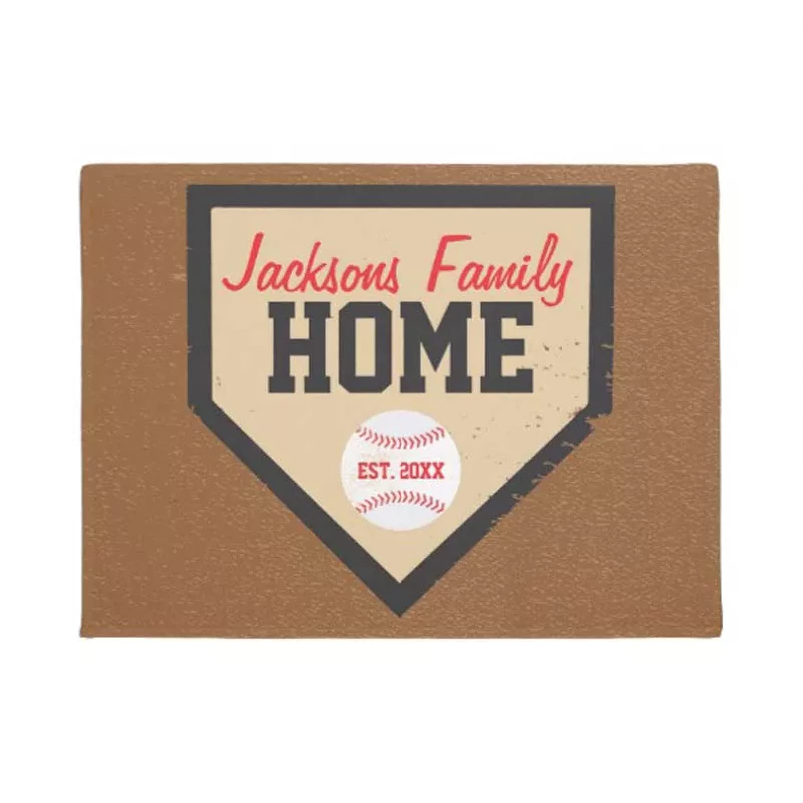 3D Printed Non-Slip Baseball Home Plate Doormat - Personalized Name & Year - 40x60cm Washable Rubber Entry Mat for Front Door Decor - Perfect for Family Homes, Christmas Gifts & Sports Fans (Ideal for Entryway, Living Room & Game Room Decor)