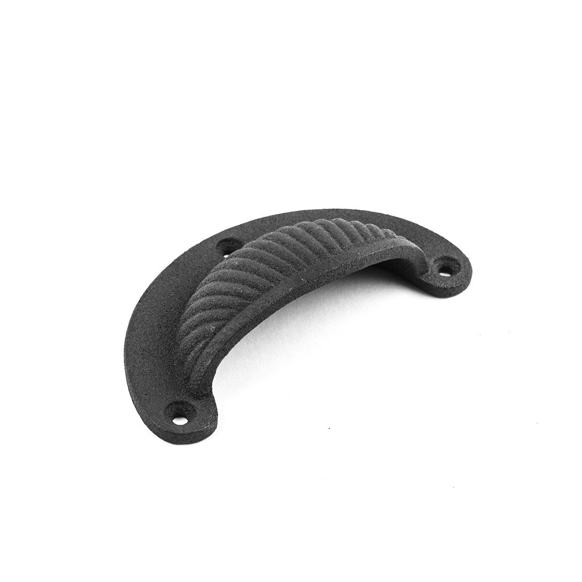 Vintage Cast Iron Cabinet Drawer Cup Pull - Antique Scalloped Design 3 1/4