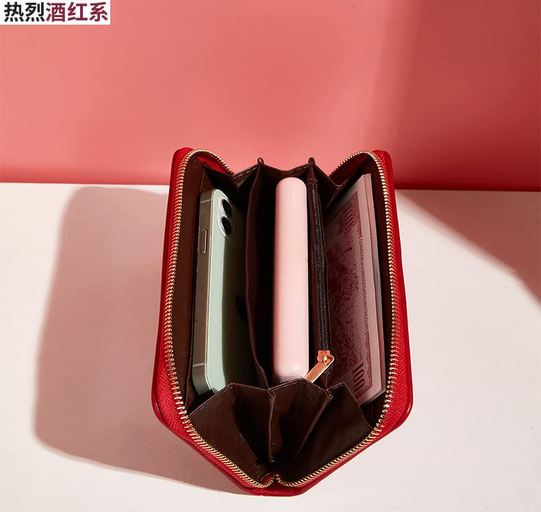 Women's Large Capacity PU Leather Zipper Wallet - Slim Long Clutch Purse with Card Holder & Coin Pocket (Black) | Perfect for Everyday Use, Travel & Business