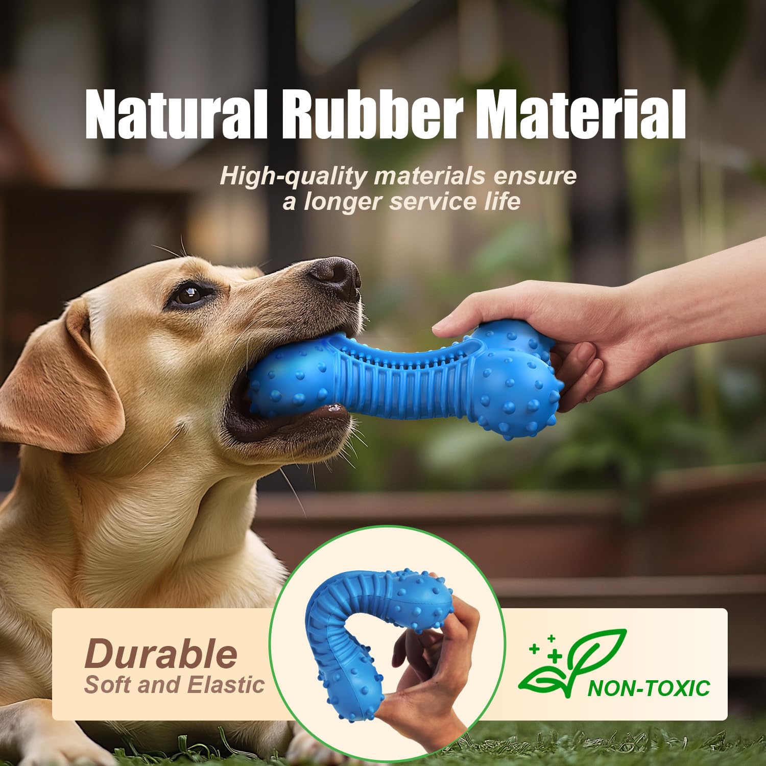 Durable Natural Rubber Dog Chew Toys for Aggressive Chewers - Bacon Flavor Indestructible Toy for Medium & Large Dogs | Perfect for Playtime, Training & Anxiety Relief