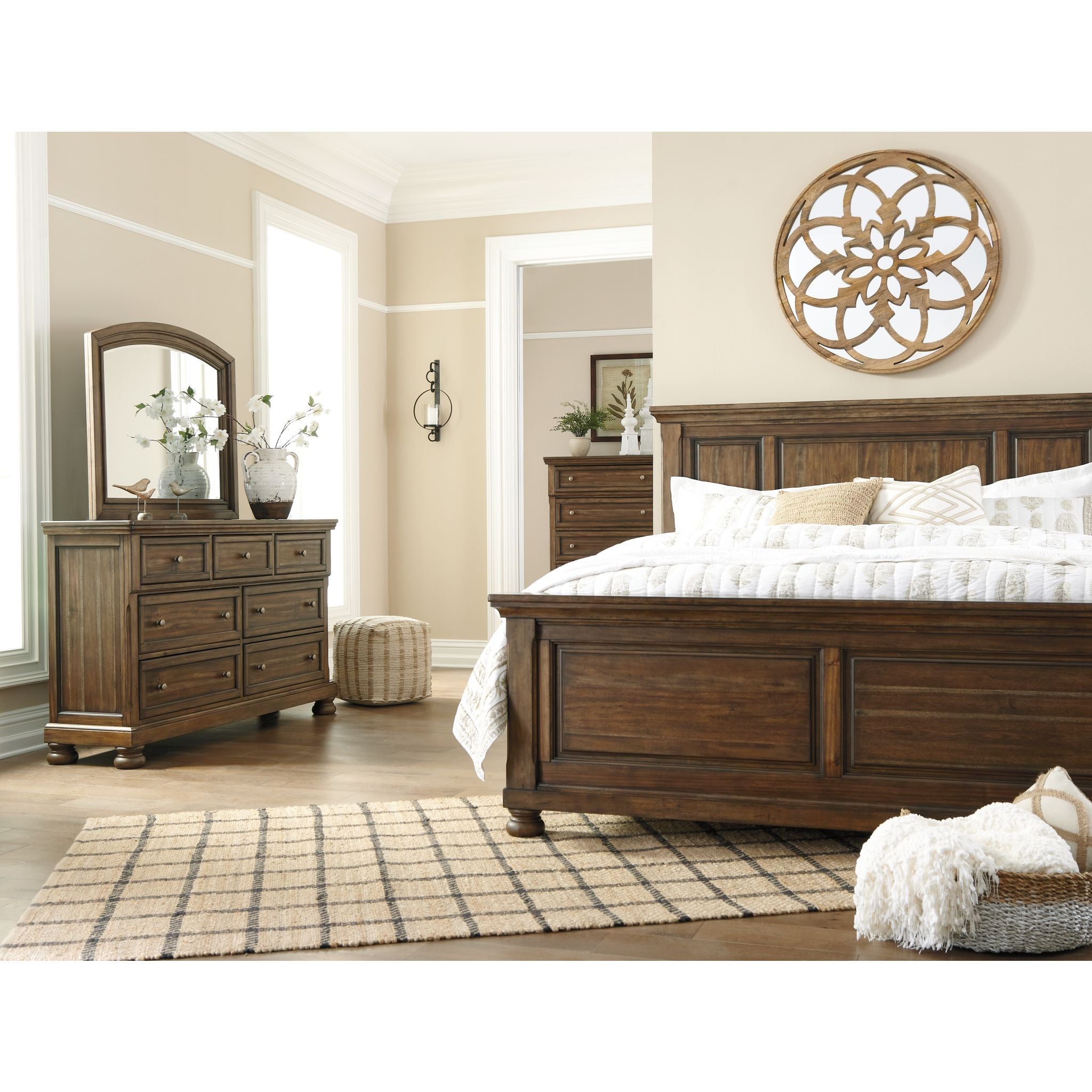 Baymore Queen Panel Bed Frame - Modern Wooden Platform Bed with Headboard & Footboard - Perfect for Bedroom, Guest Room, or Dormitory
