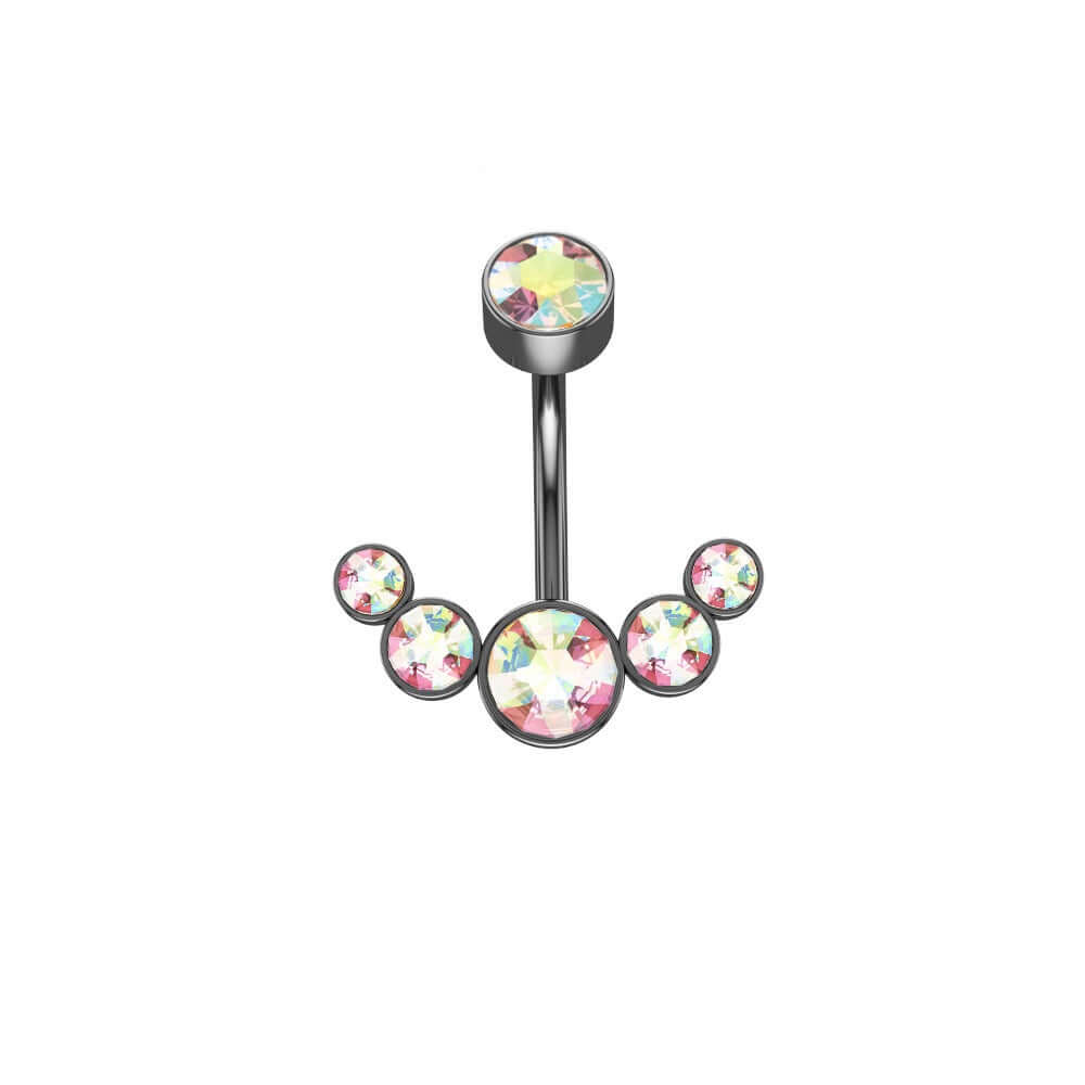 Czech Diamond Belly Button Ring | WH6012 - Stylish Body Jewelry for Women, Perfect for Piercings, Parties & Everyday Wear