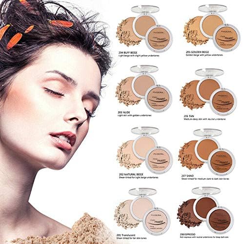 **AQUAPURITY - PHOERA Sheer Matte Fixing Powder, Makeup Setting Powder & Foundation Base, Long-Lasting Pressed Compact Powder with Vitamin E (202 Natural Beige) – Perfect for Flawless Matte Finish & All-Day Wear**    *(Use Case: Ideal for daily makeup, touch-ups, oily skin control, and achieving a smooth, shine-free complexion for work, parties, or special events.)*