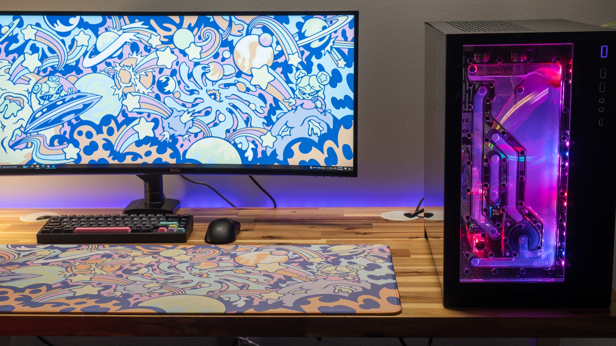 Gabi Belle Karaoke on the Moon Pastel Gaming Mouse Pad - Content Creator Collaboration Desk Mat for Streaming, Gaming & Office Work