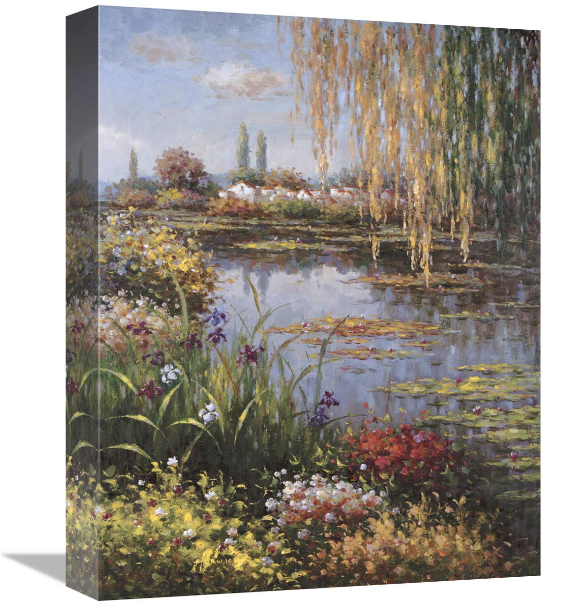 12 x 16 Inch White Rose Garden Art Print - Horwich Collection | Floral Wall Decor for Living Room, Bedroom & Office | Premium Canvas Painting for Home & Gift