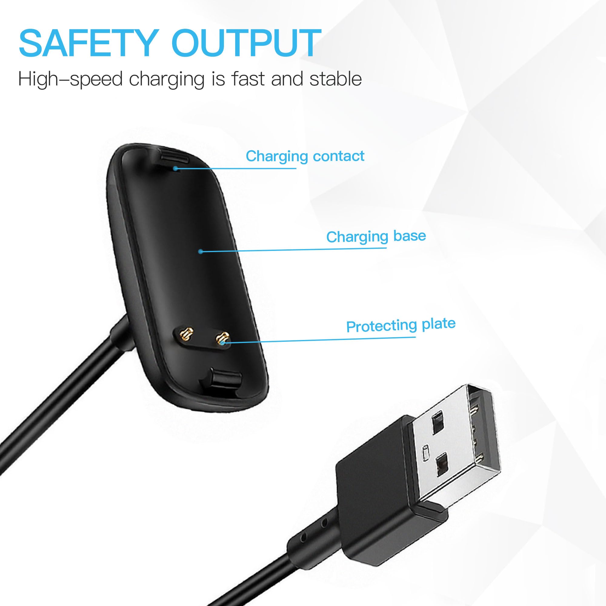 Original Title: Hahace Charger Cable Compatible with Fitbit Inspire 3 Smartwatch, Replacement USB Charger Adapter Charge Cord Charging Cable for Inspire 3 Activity Fitness Tracker  Optimized Title: Fitbit Inspire 3 Charger Cable - Replacement USB Charging Cord & Adapter for Inspire 3 Smartwatch & Fitness Tracker - Perfect for Home, Gym, and Travel Use