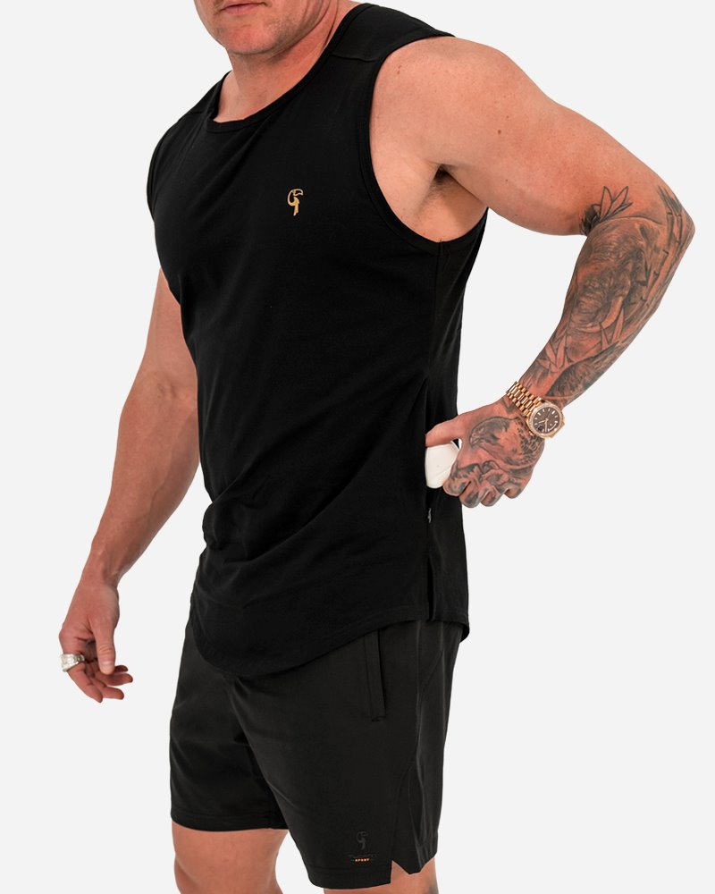 Men's Athletic Performance Sport Singlet - Breathable & Moisture-Wicking Workout Tank Top (Black) | Gym, Running & Basketball Training Shirt
