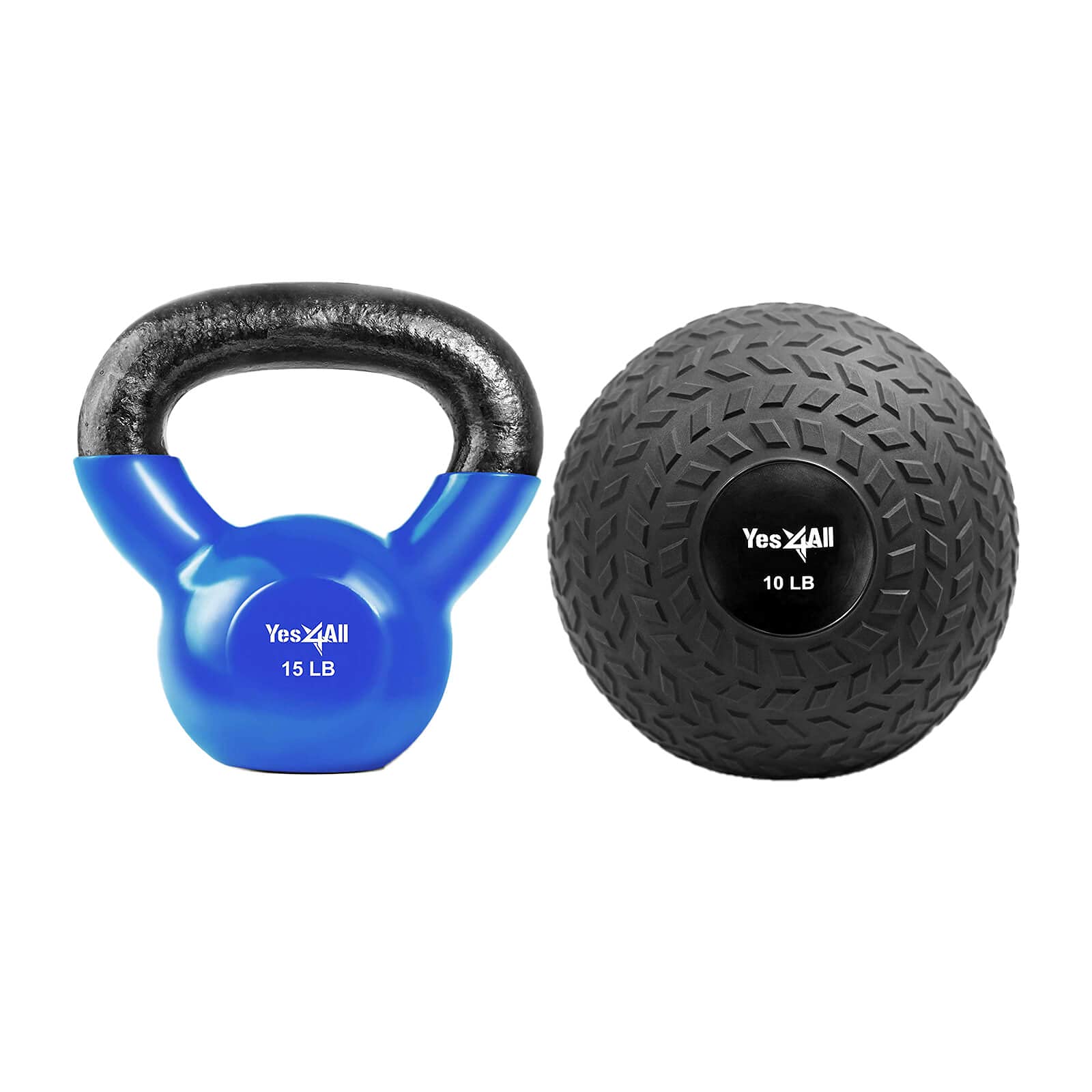 Yes4All Home Gym Equipment Set - Slam Ball, Kettlebell, Plyo Box & Battle Rope for Strength Training | Perfect for Home Workouts, CrossFit & Outdoor Fitness Training