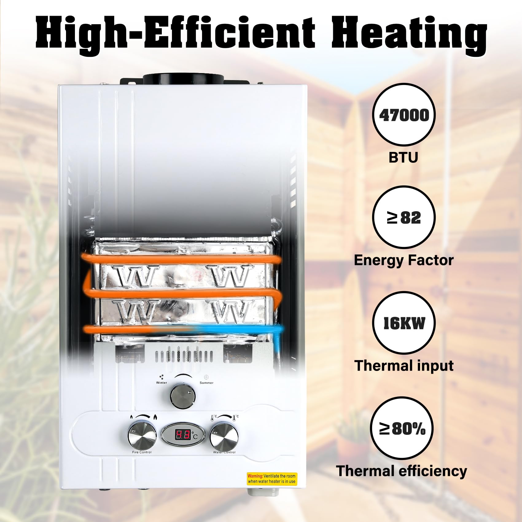 TENGCHANG 8L LPG Propane Tankless Water Heater - Instant Hot Water Boiler with Shower for Camping, RV & Outdoor Use