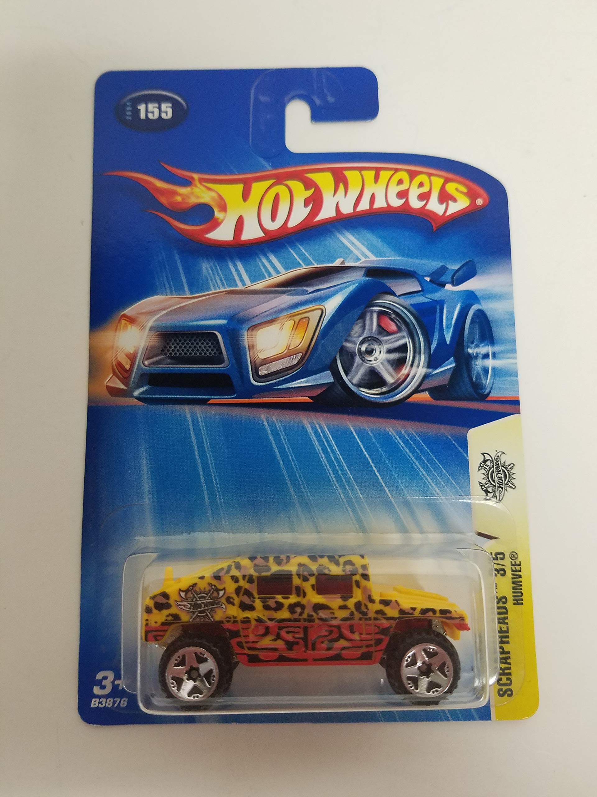 2004 Hot Wheels Humvee Scrapheads 3/5 Diecast Car No. 155 - Collectible Military Vehicle Toy for Display & Play