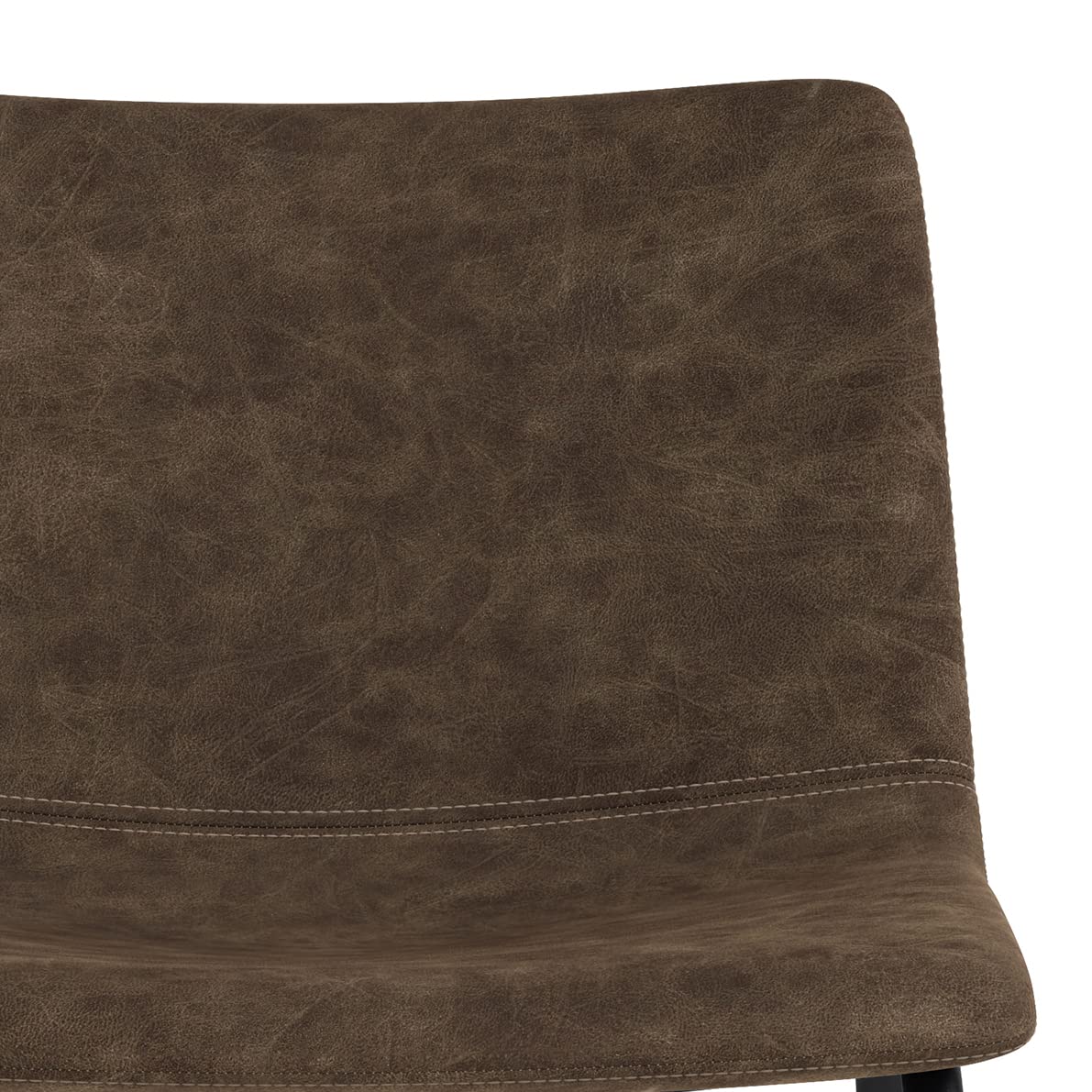 SIMPLIHOME Warner Mid Century Modern Dining Chairs (Set of 2) - Distressed Brown Vegan Faux Leather - Stylish & Comfortable for Dining Room, Kitchen, Breakfast Nook & Home Office