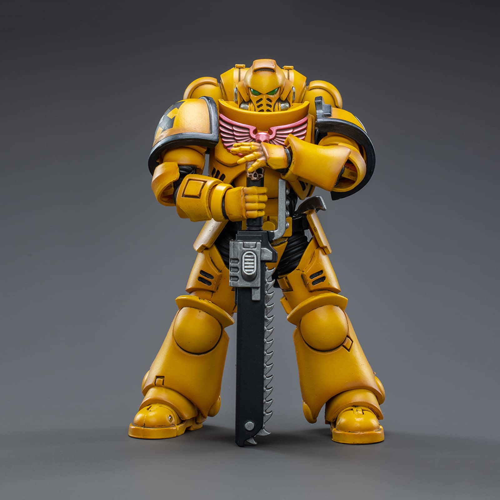 Warhammer 40K Imperial Fists Intercessors 4-Inch Action Figure - Officially Licensed 1/18 Scale Military Soldier Model Kit by JoyToy | Collectible Army Warrior for Display & Wargaming Scenes