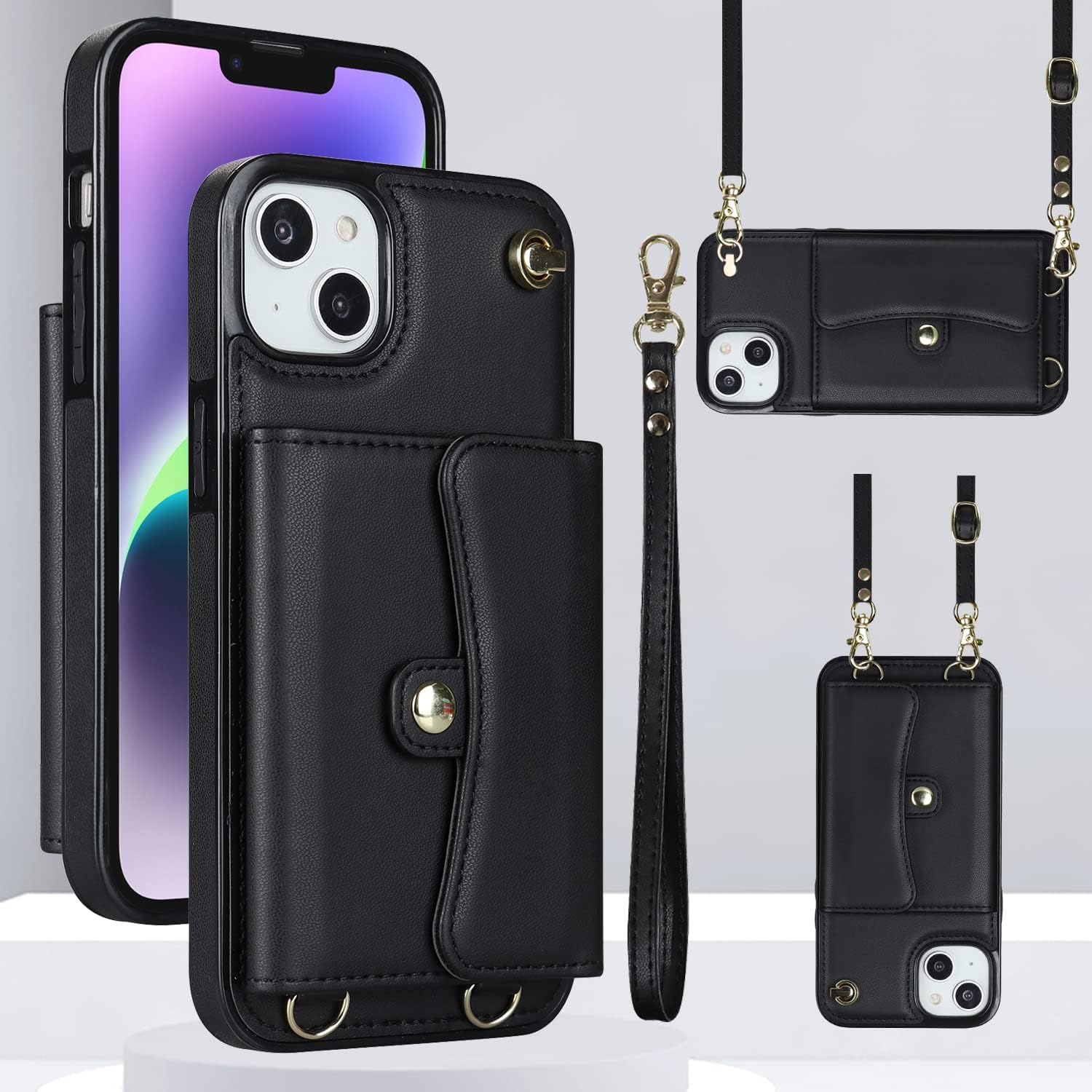 iPhone 15 Plus Wallet Case with RFID Blocking & Card Slots - PU Leather Protective Cover for Women | Daily Commute & Travel
