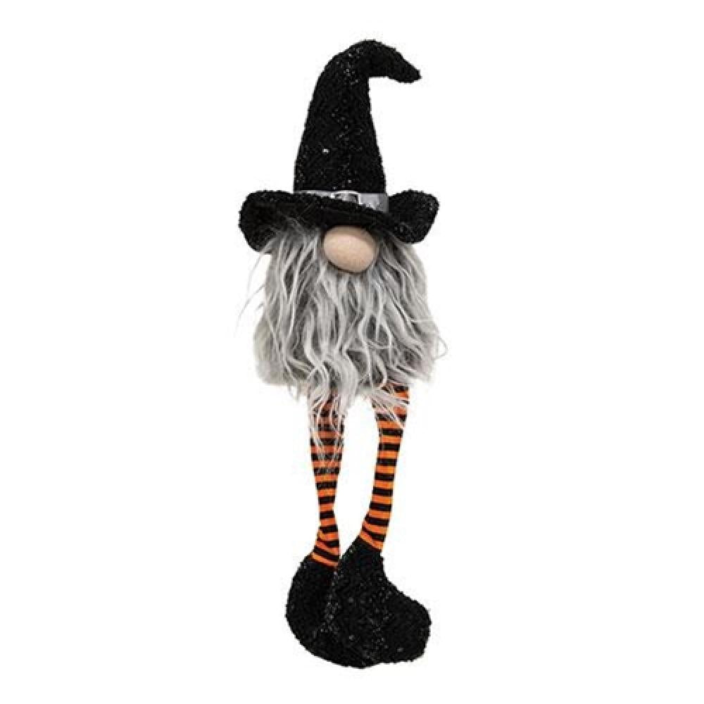 Halloween Witch Hat Dangle Leg Gnome Decor - Cute Witch Gnome with Dangling Legs for Halloween Party, Home Decor, and Outdoor Yard Display