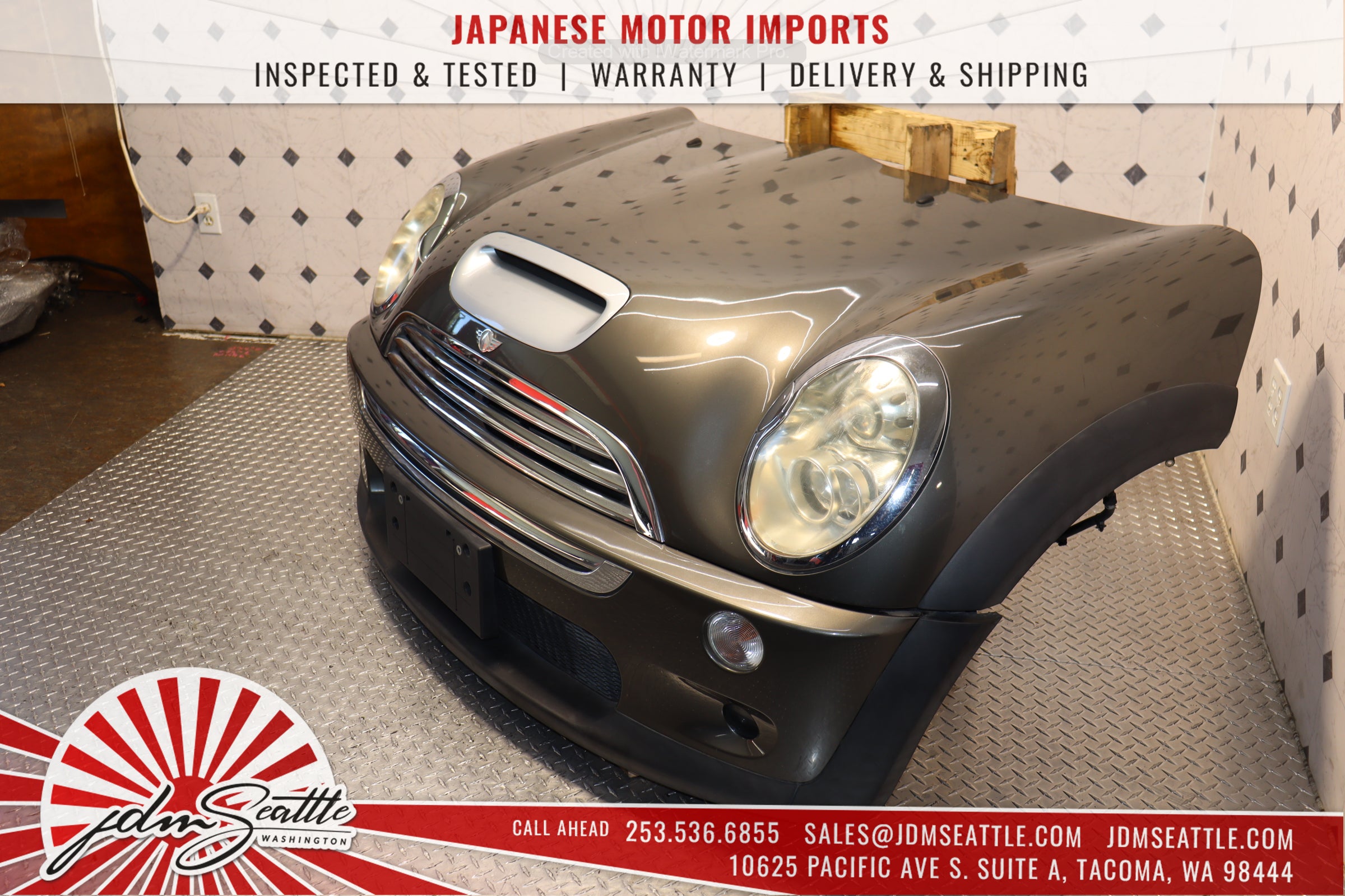 JDM 02-06 MINI Cooper Complete Front End Conversion Kit - Nose Cut Front Clip in Gray | Perfect for MINI Cooper Restoration & Custom Builds