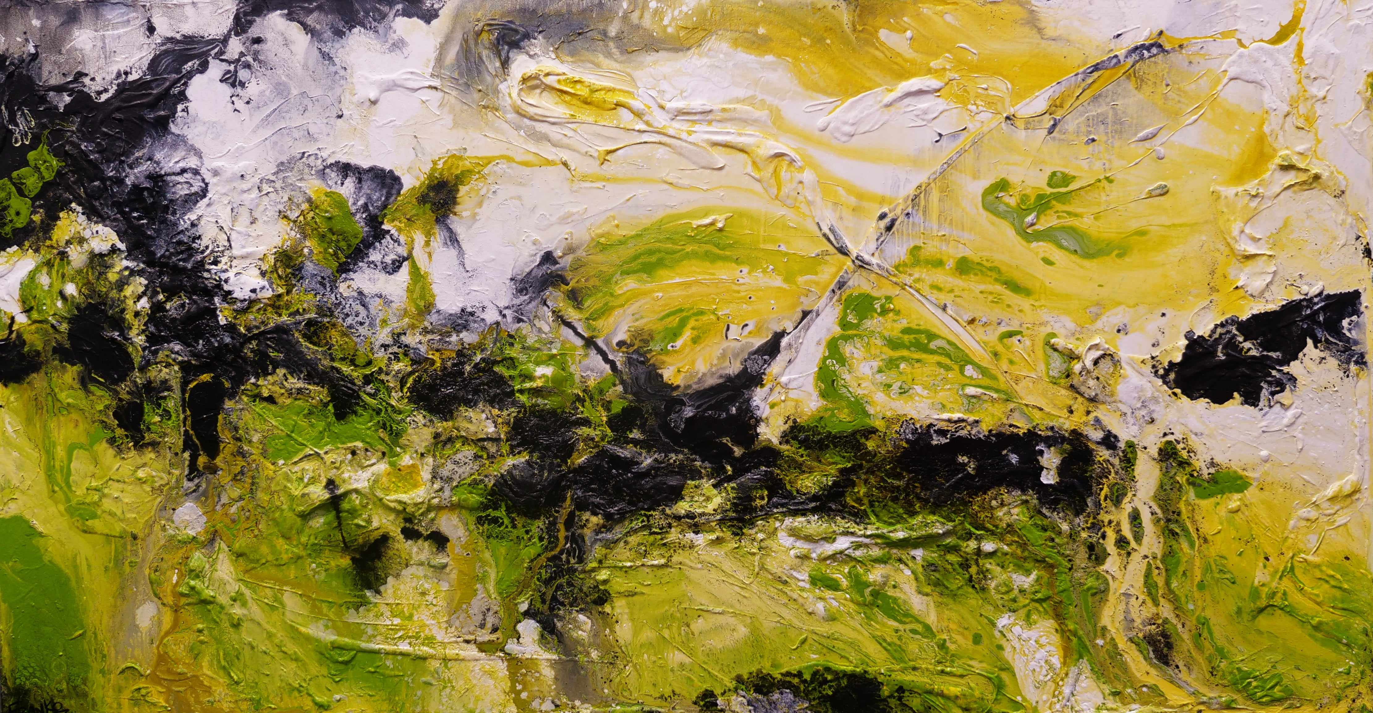 Lime Rust Textured Abstract Painting - 190cm x 100cm Modern Wall Art for Living Room, Bedroom & Office Decor | Lime By Design