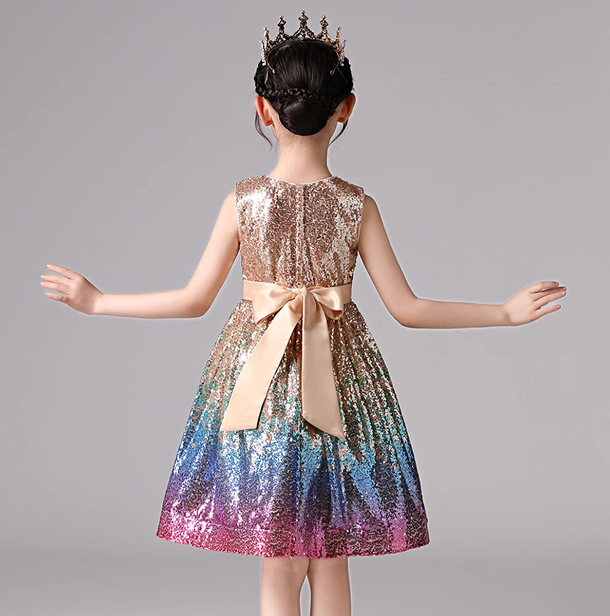 Sparkly Sequins Party Dress for Toddler & Little/Big Girls - Birthday, Dance, Pageant, Holiday & Special Occasion Outfit