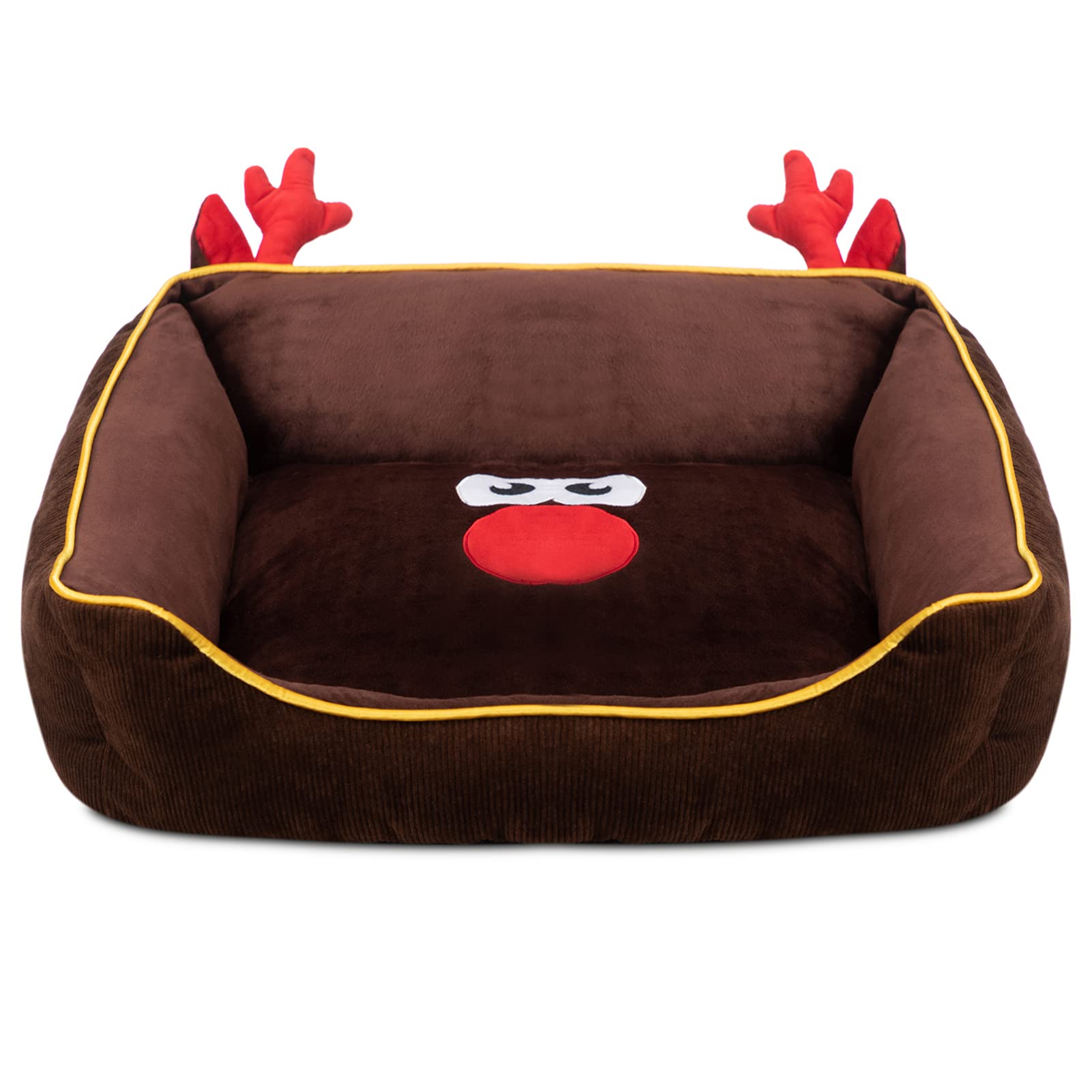 Hollypet Christmas Printed Plush Self-Warming Pet Bed for Dogs & Cats - Cozy Rectangle Dog Bed for Winter, Holiday Home Decor & Pet Comfort