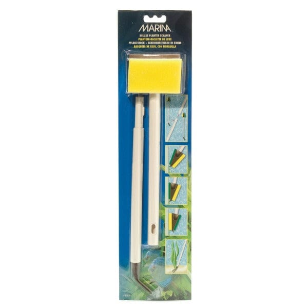 Premium Marina Deluxe 4-in-1 Aquarium Scraper - Algae Cleaner, Glass Cleaner, Sponge & Net - Perfect for Fish Tank Maintenance & Aquarium Cleaning