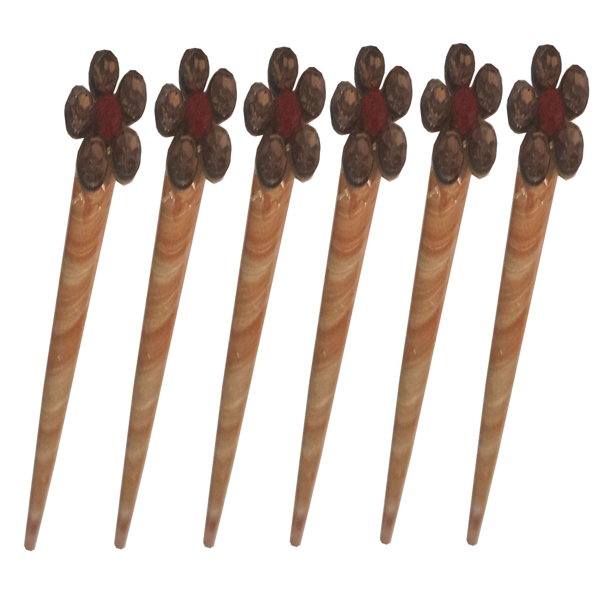 SK Craft Designer Multicolor Rose Gold Stone Hair Stick Set - 6 Pack | Hair Pin, Bun Stick, Juda Stick for Women | Perfect for Weddings, Parties & Everyday Hairstyles