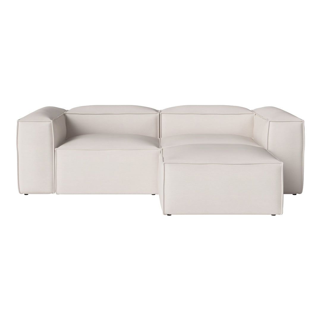 Cosima 2-Seater Small Sofa with Pouf - Compact Loveseat for Small Spaces, Apartments & Cozy Living Rooms