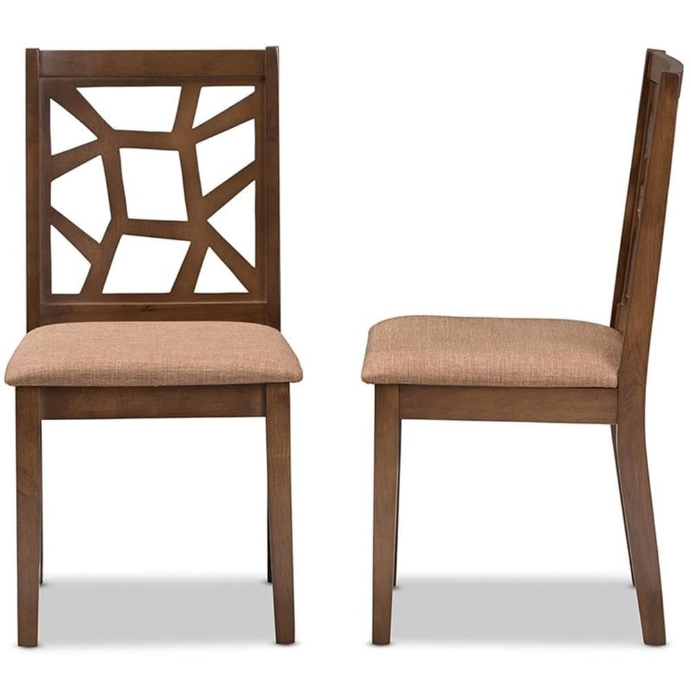 Baxton Studio Abilene Modern Dining Chairs - Light Brown Wooden Side Chairs (Set of 2) - Perfect for Kitchen, Dining Room & Breakfast Nook Seating