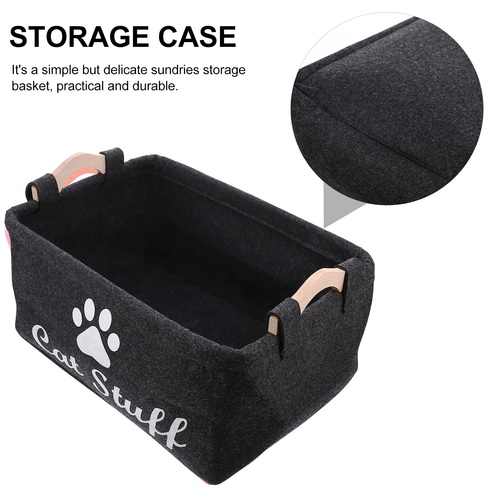 Canvas Pet Toy Storage Basket - Durable Cat Toys Organizer Bin for Shelves, Office & Home - Perfect for Cat Lovers & Pet Supplies Organization