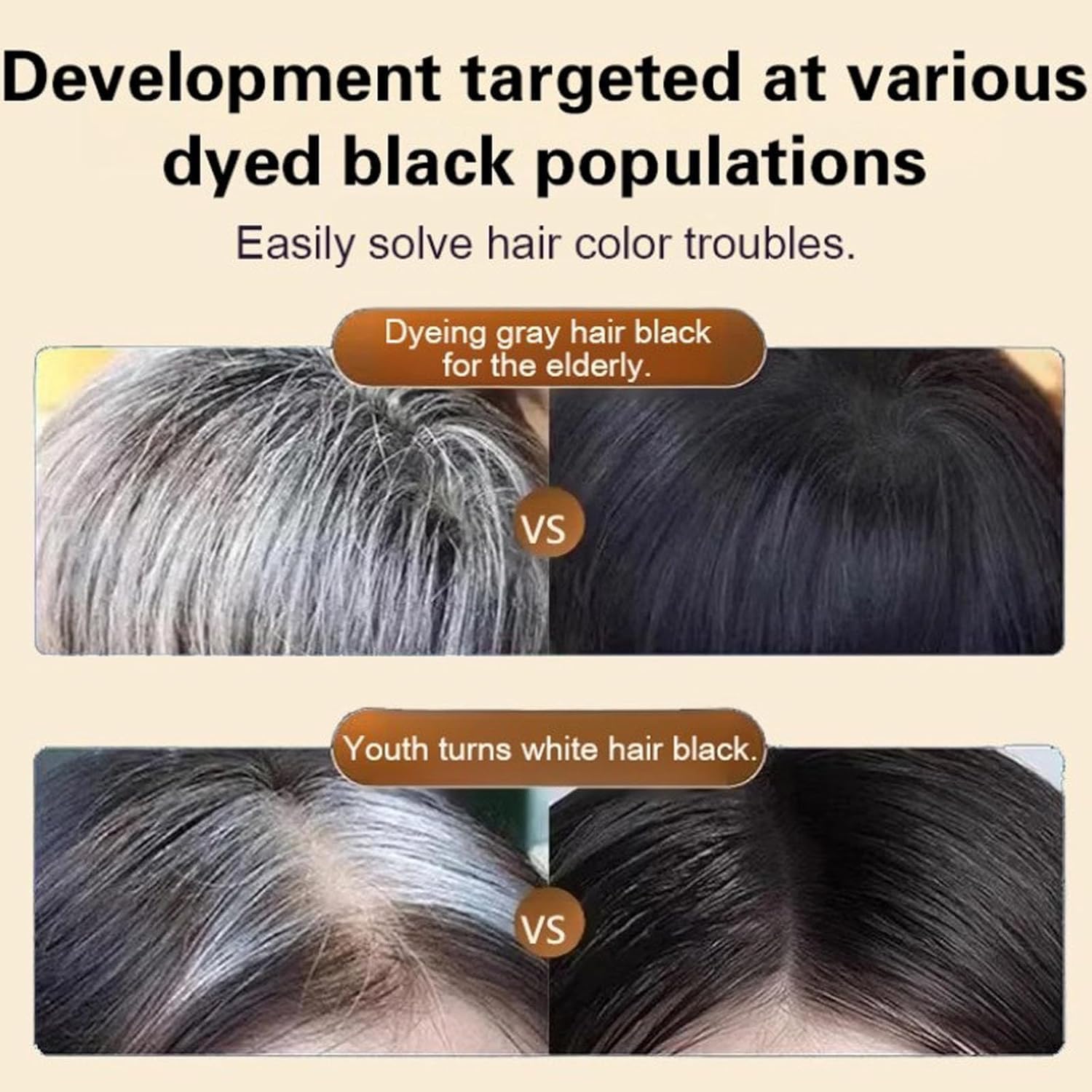 Long Lasting Natural Hair Dye Shampoo for Gray Coverage - Herbal Extracts Enriched Instant Color Shampoo for Women & Men (Natural Black) | Perfect for Home Use & Quick Touch-Ups