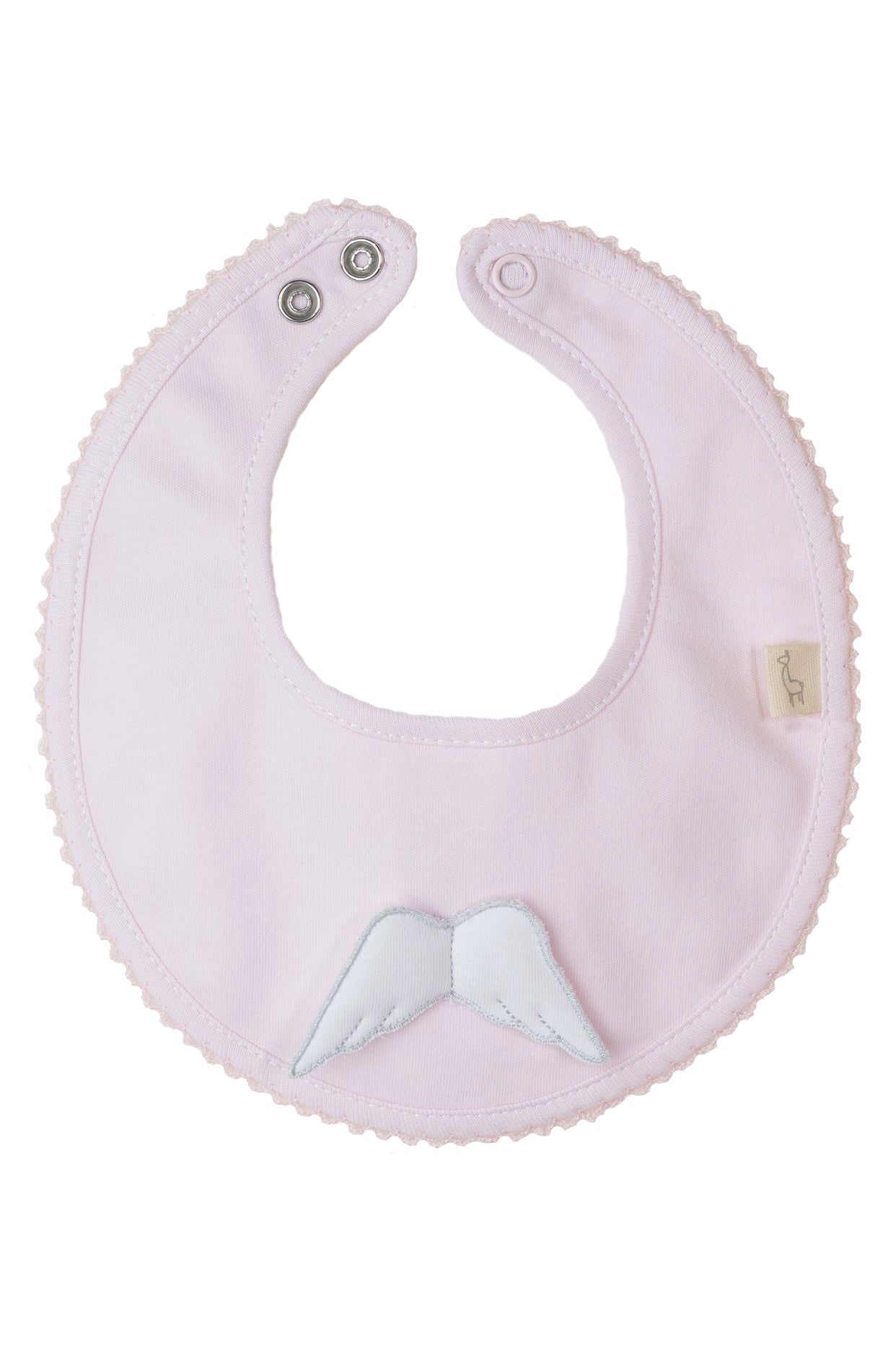 Angel Wing Round Cotton Bib for Babies - Soft & Absorbent Drool Bibs for Newborns & Infants - Perfect for Feeding, Teething, and Everyday Use