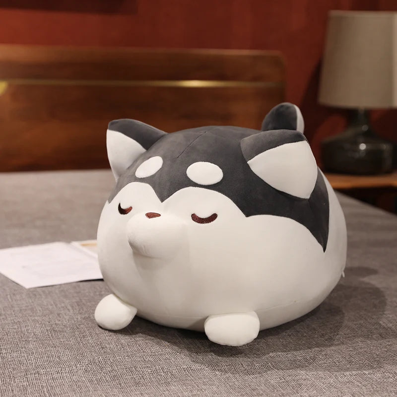 70cm Kawaii Animals Sleeping Dog Fatty Husky Plush Pillow - Super Soft Stuffed Toy for Kids, Boyfriend Gift, Couch & Bed Comfort Pillow - Perfect for Naps, Cuddling and Home Decor