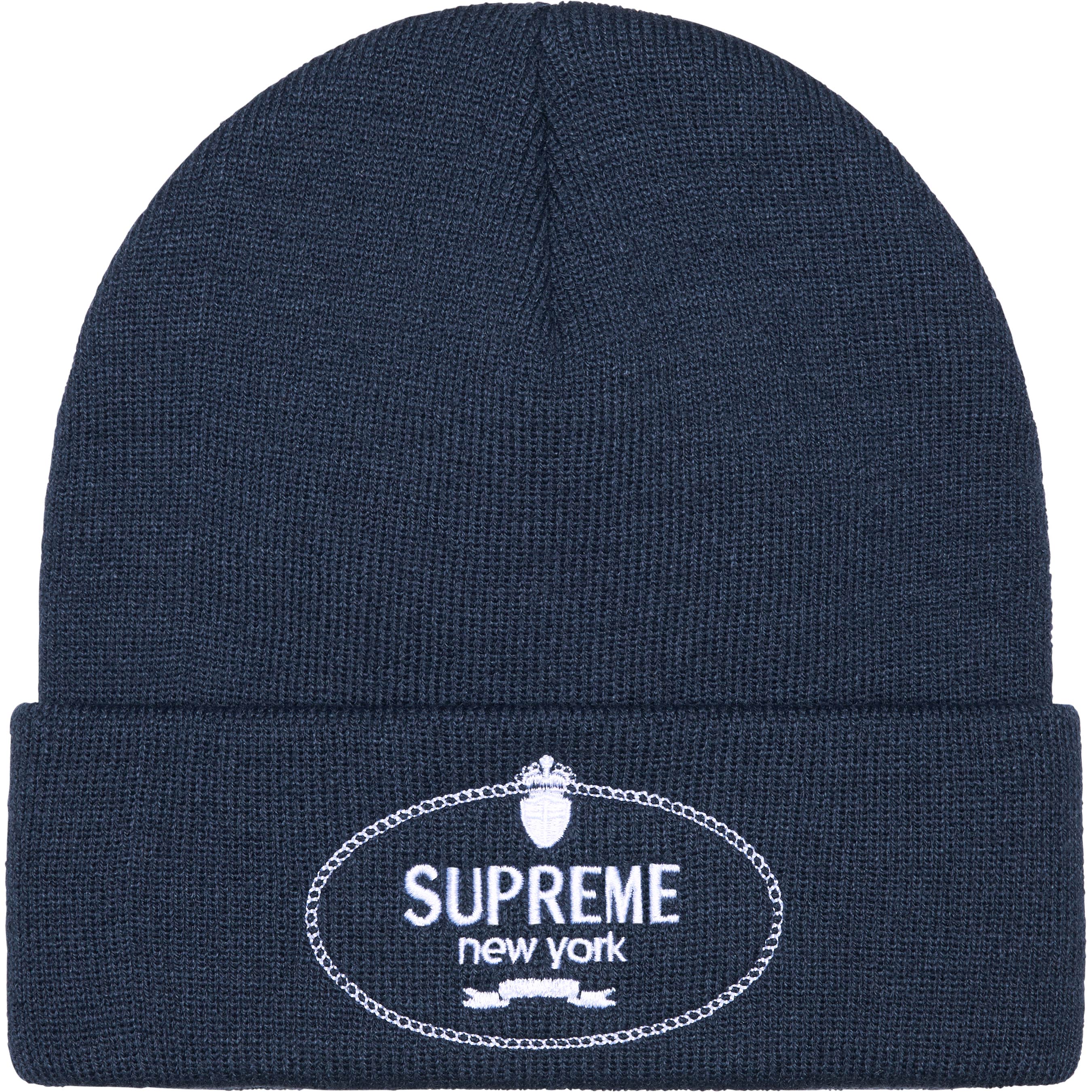 Supreme Crest Beanie Navy - Winter Warm Knit Hat for Men & Women - Perfect for Skiing, Snowboarding & Outdoor Activities