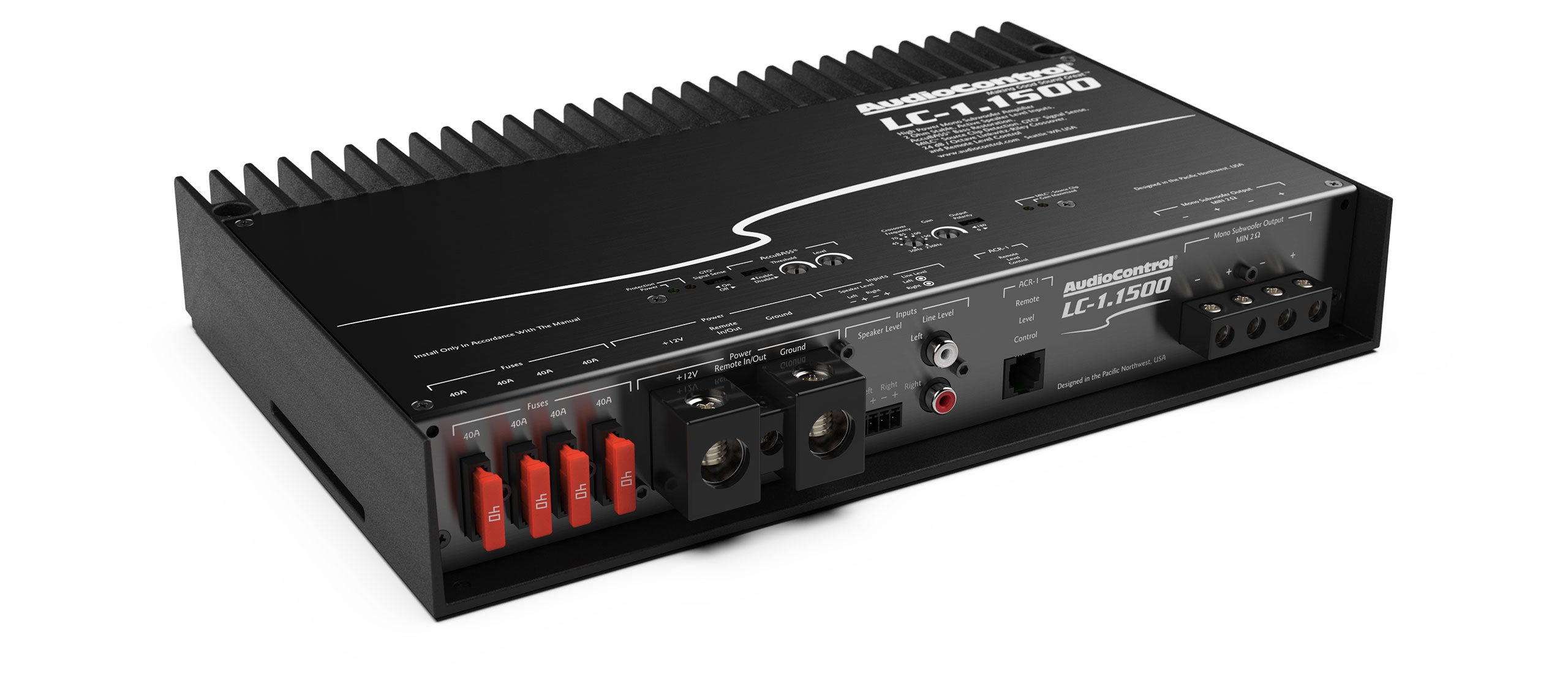 Audiocontrol LC 1.1500 High Power Mono Amplifier with Accubass® - Perfect for Car Audio Systems and Bass Enhancement