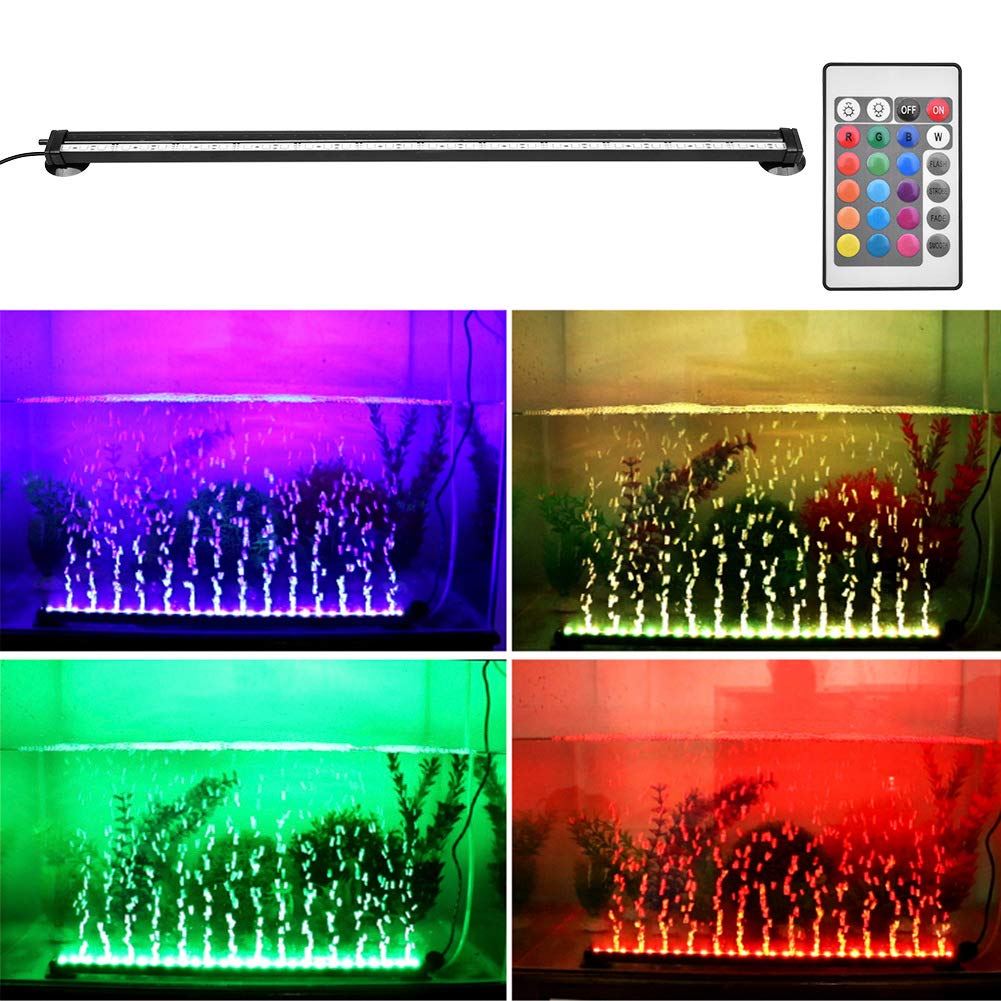 KOKOMALL 24inch/61cm LED Aquarium Light - RGB Adjustable Fish Tank Light with Remote Control, IP68 Waterproof Color Changing Submersible LED Strip for Plant Growth (7.3W) - Perfect for Freshwater/Saltwater Tanks, Coral Reefs & Aquatic Plants