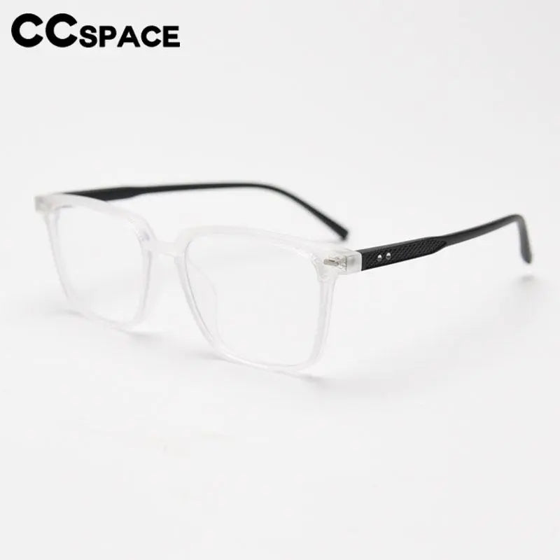 CCspace Unisex Full Rim Square TR90 Titanium Eyeglasses Frame 56902 - Lightweight & Durable for Work, Reading & Everyday Wear