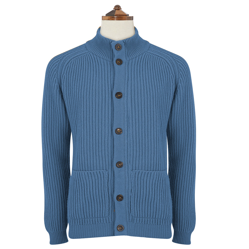 Kingsley Blue Ribbed Cardigan for Women - Soft Knit Sweater with Button Front - Perfect for Fall & Winter Layering, Office Wear & Casual Outfits