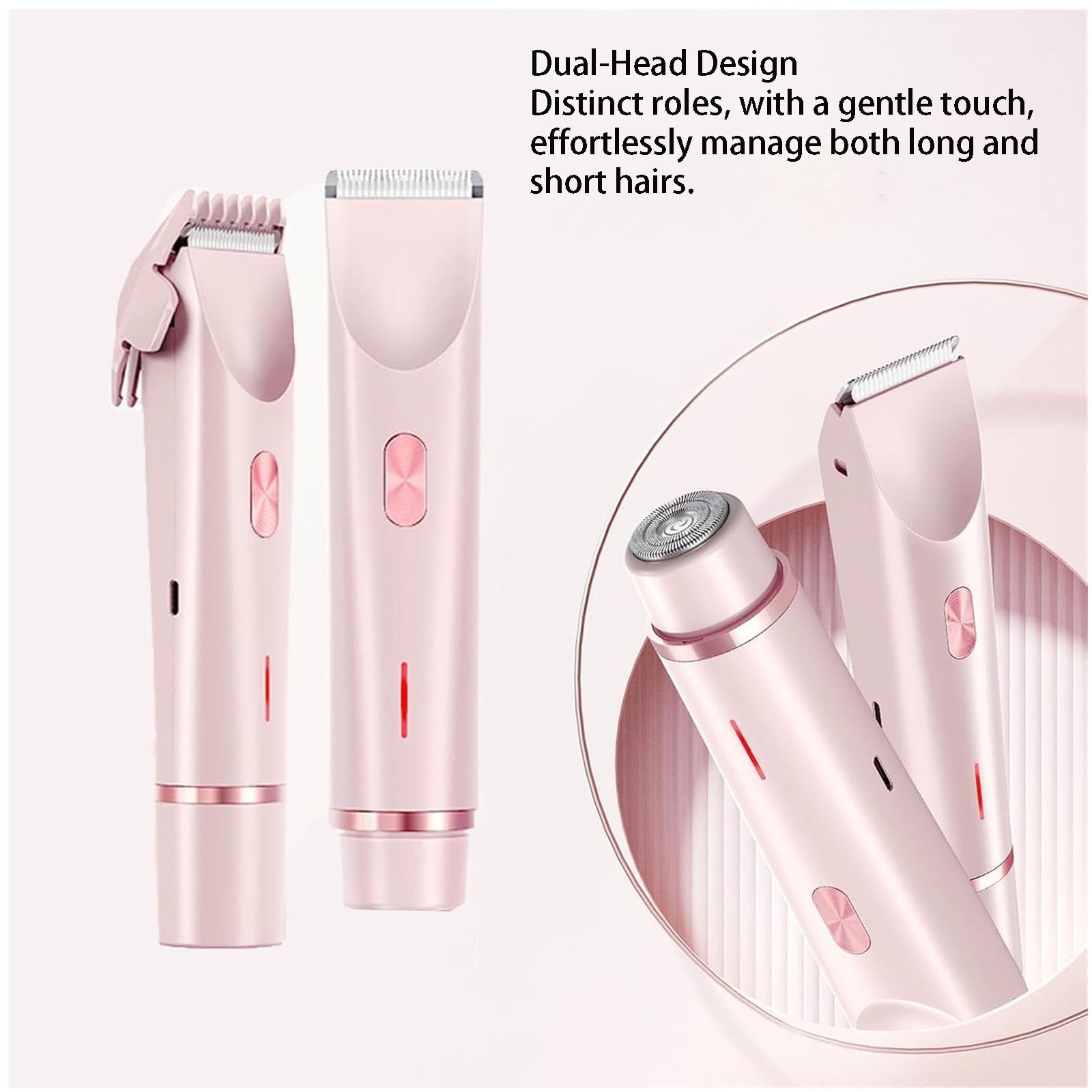 Reshline Women's Electric Shaver - Dual Head 2-in-1 Detachable Lady Shaver for Legs & Bikini Area, Rechargeable Cordless Razor with Floating Heads (Blue) - Perfect for Travel, Gym & Quick Hair Removal at Home